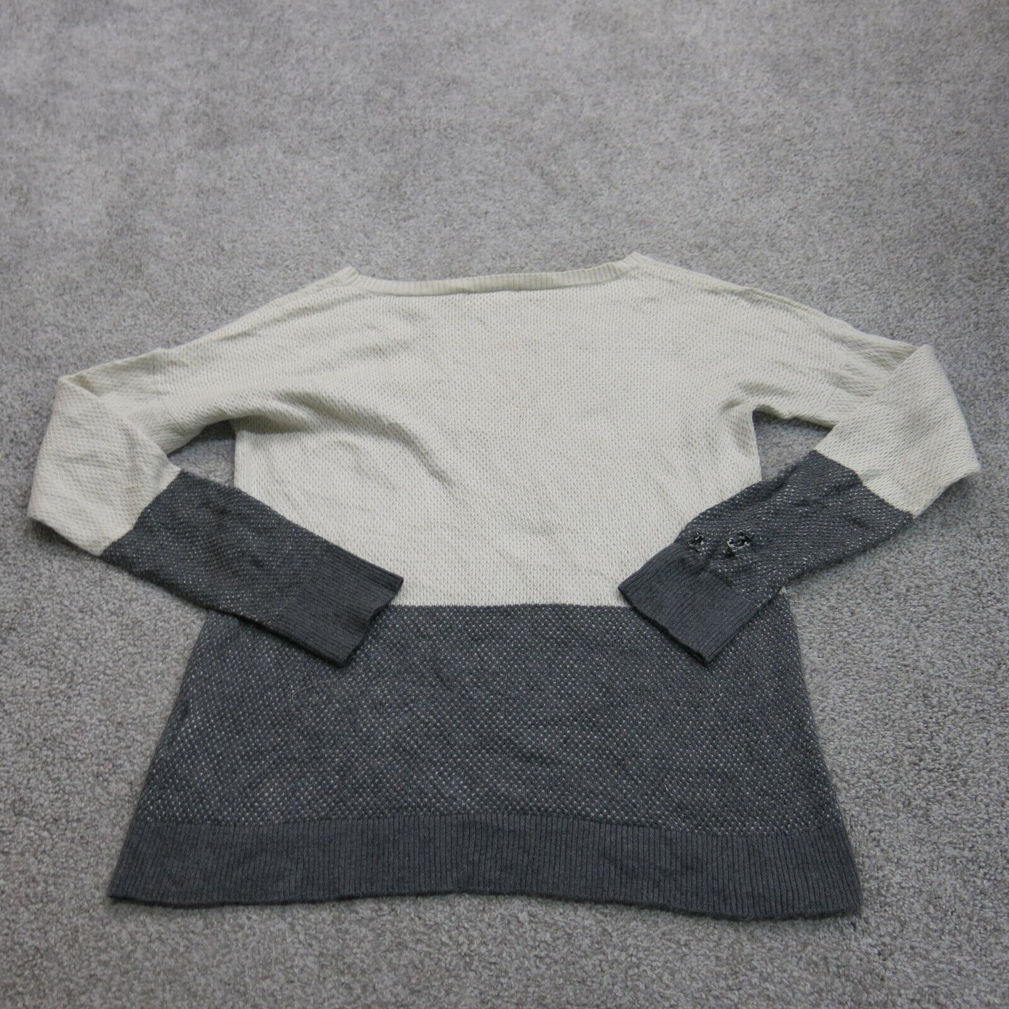 Banana Republic Womens Pullover Sweater Long Sleeve Crew Neck White Black Size S