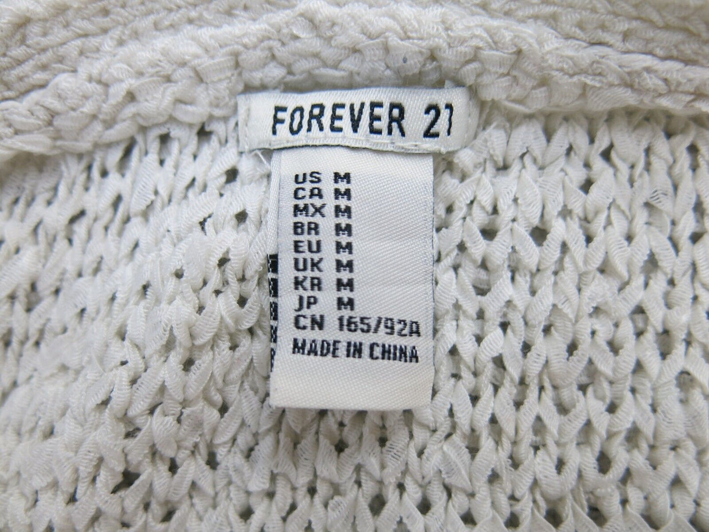Forever 21 Women Sweater Pullover Knitted Long Sleeves Boat Neck Ivory Size M