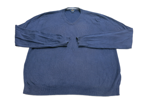 Brooks Brothers Mens Pullover Sweatshirt V Neck Long Sleeves Blue Size XL