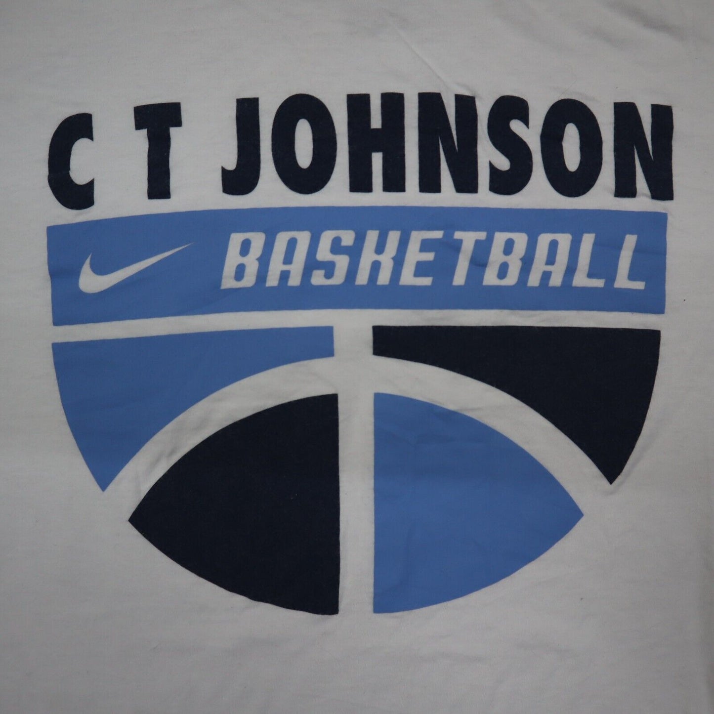 Nike Sports T-Shirt Youth Boys Large Cream Graphic CT JOHNSON Basketball T-Shirt