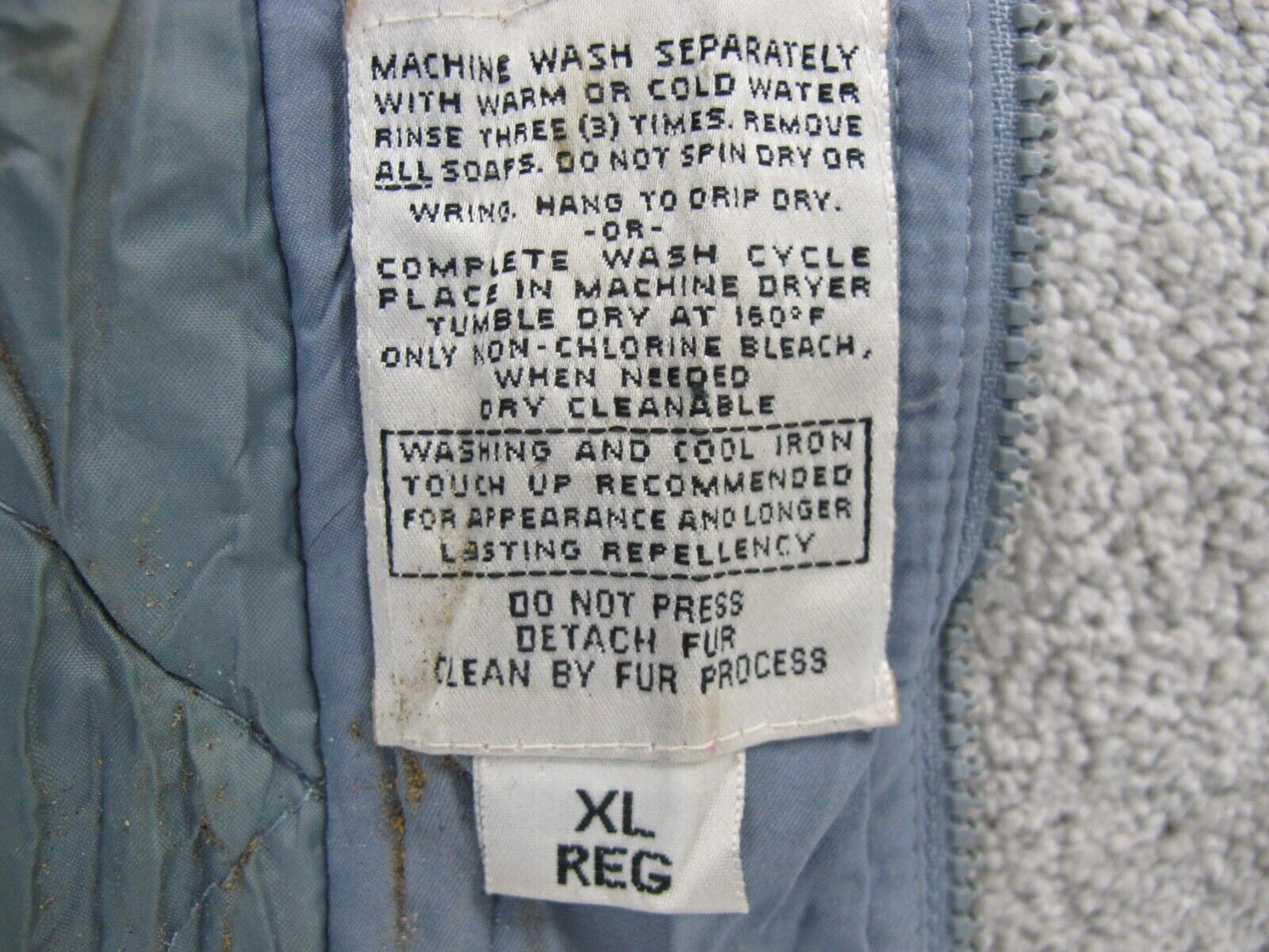 London Fog Mens Windbreaker Coat Jacket Full Zip Up Long Sleeve Blue Size XL Reg