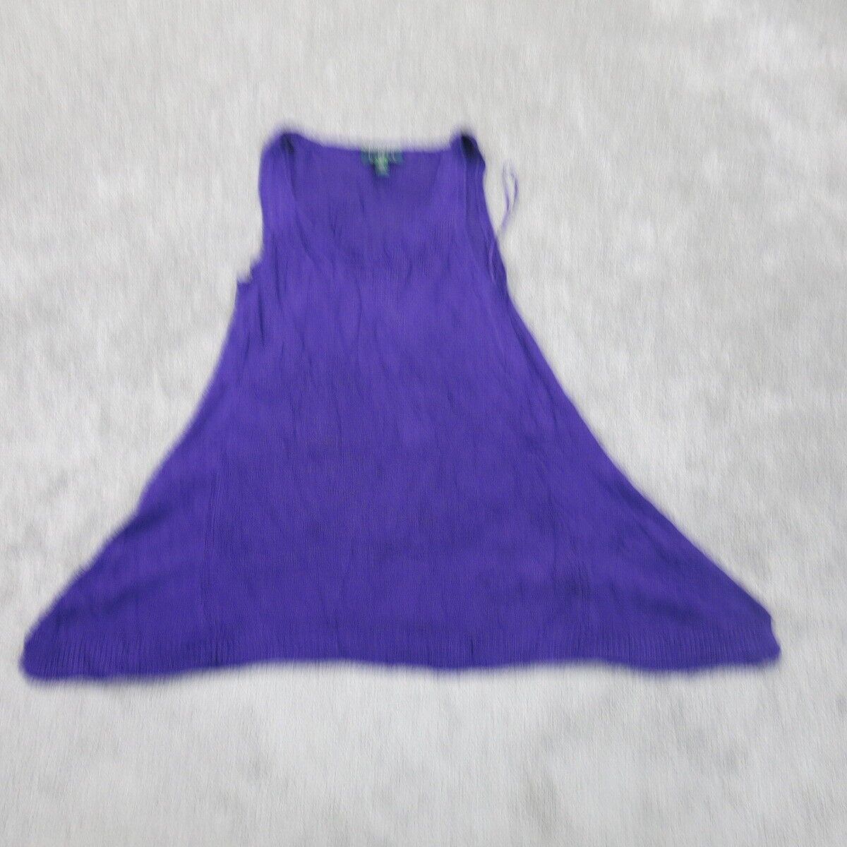 Lauren Ralph Lauren Womens Tunic Sweater Knitted Sleeveless Purple Size Large