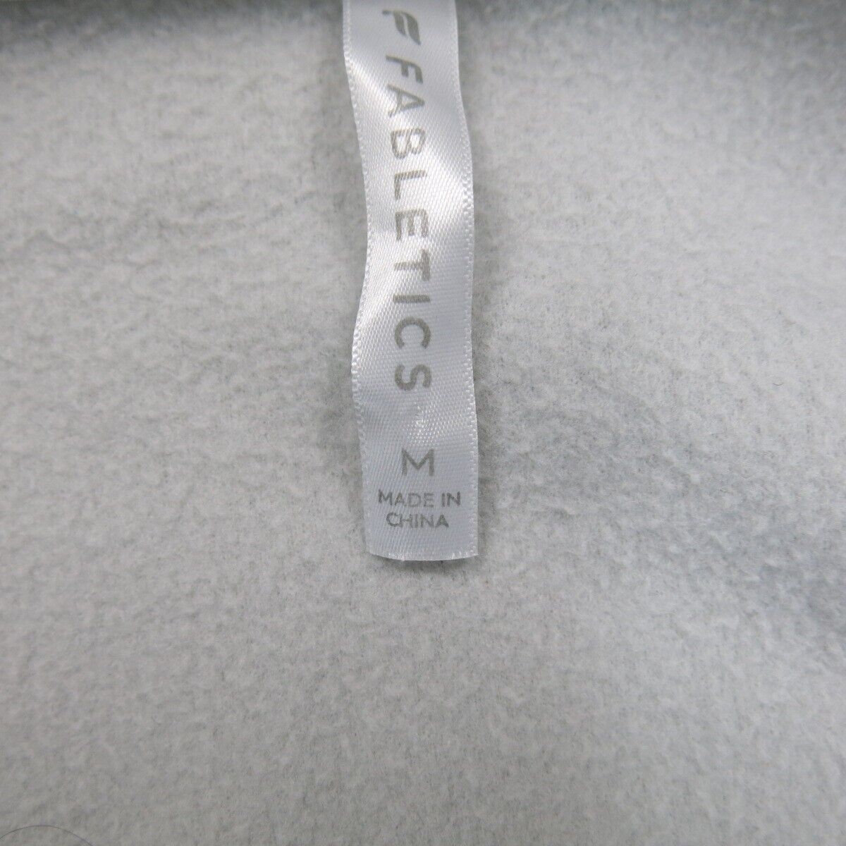 Fabletics Women Full Zip Up Fleece Jacket Mock Neck Long Sleeves Off White SZ M