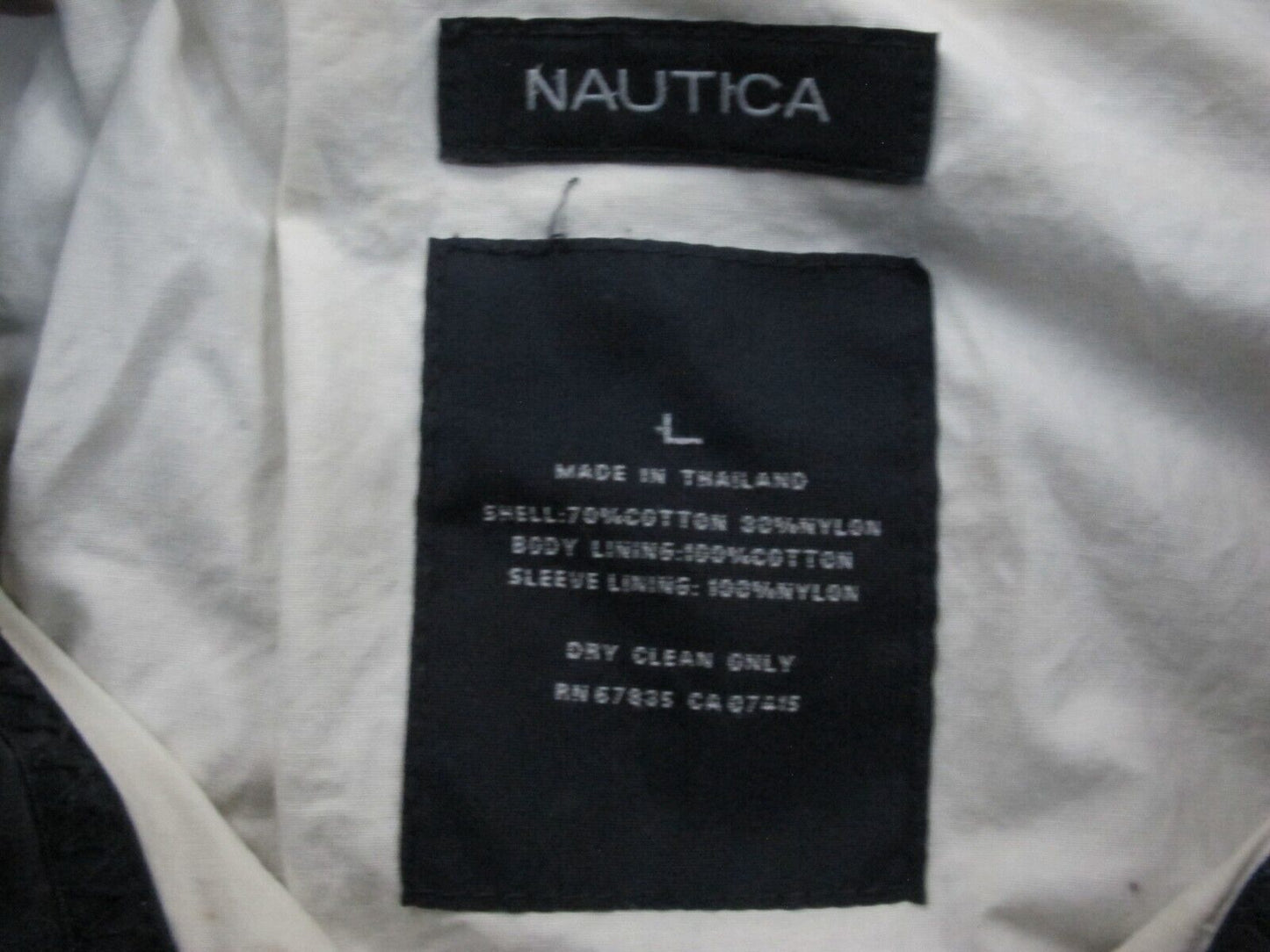 Nautica Mens Bomber Jacket Full Zip Up Long Sleeves Pockets Blue Size Large