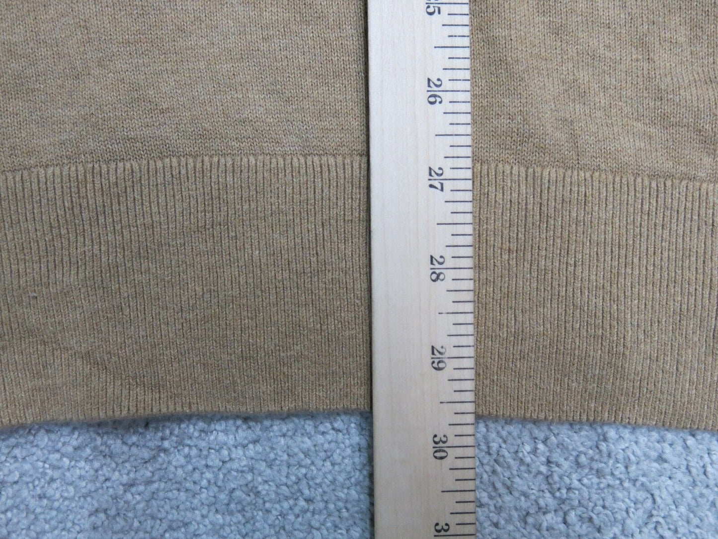 Tommy Hilfiger Mens Sweater V Neck Long Sleeves Pima Cotton Beige Size X Large