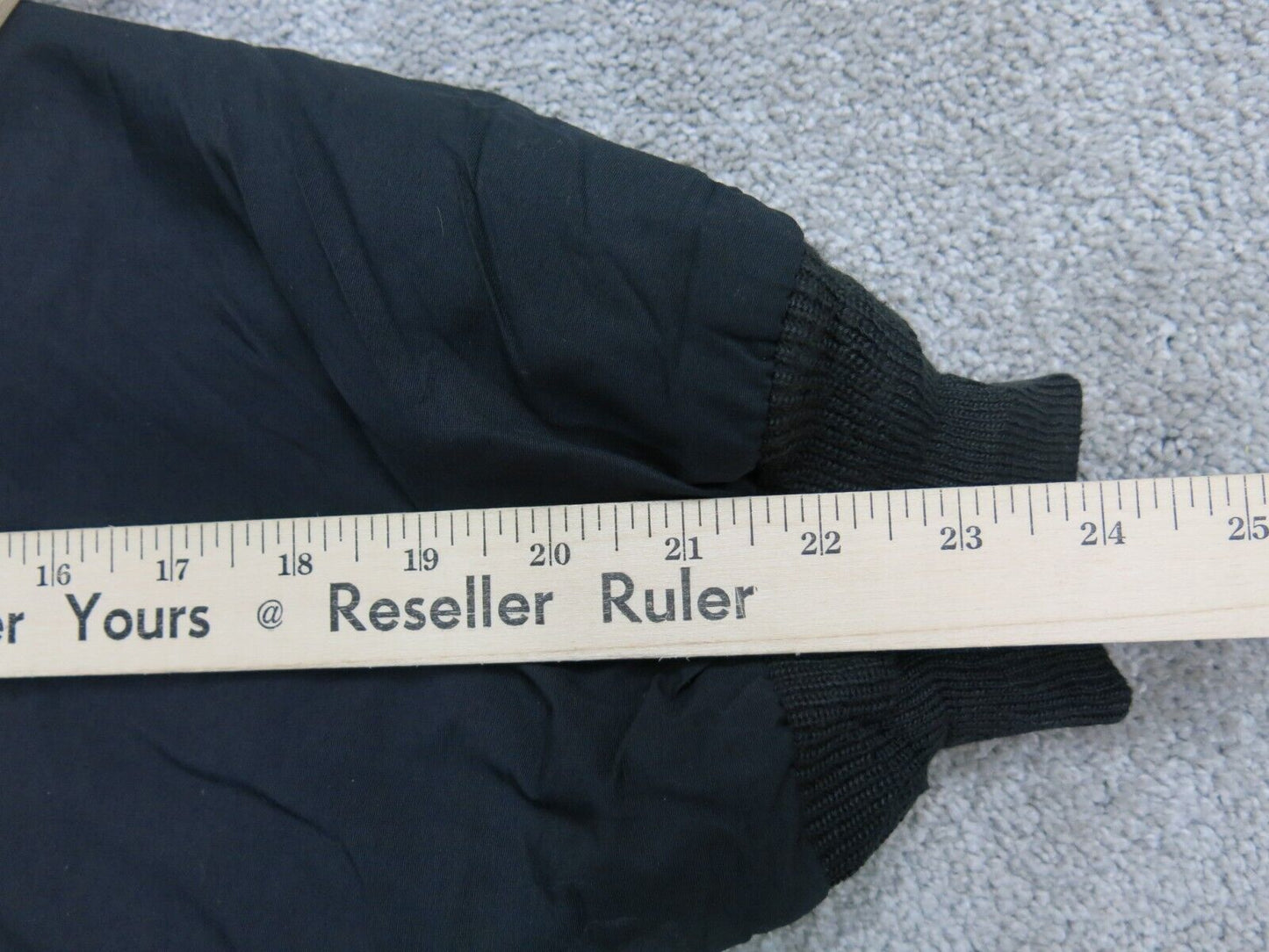 Lands End Mens Puffer Jacket Full Zip Up Long Sleeves Pockets Black Size ?