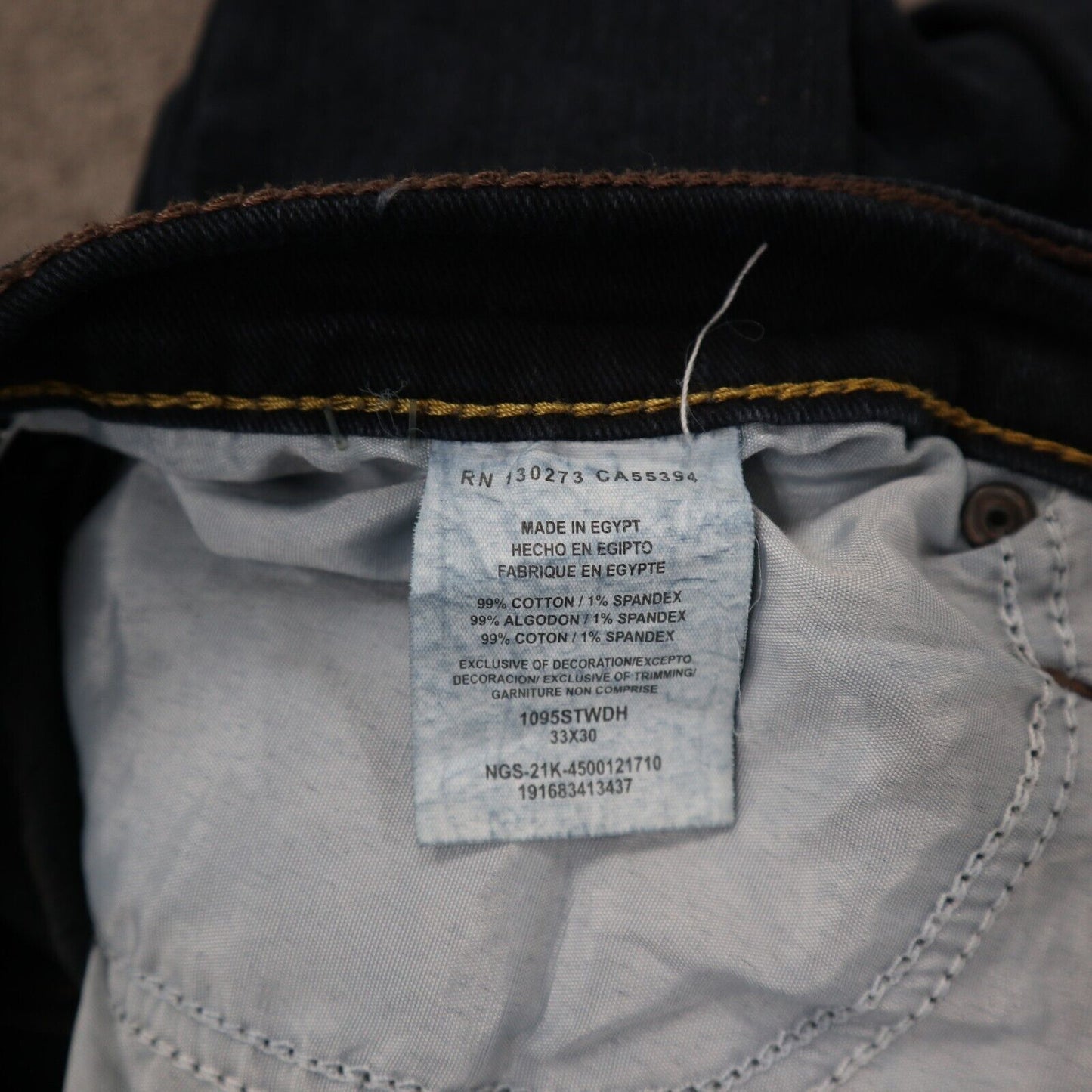 Wrangler Mens Jeans Straight Fit Jeans Mid Rise Pockets Blue Size W33XL30