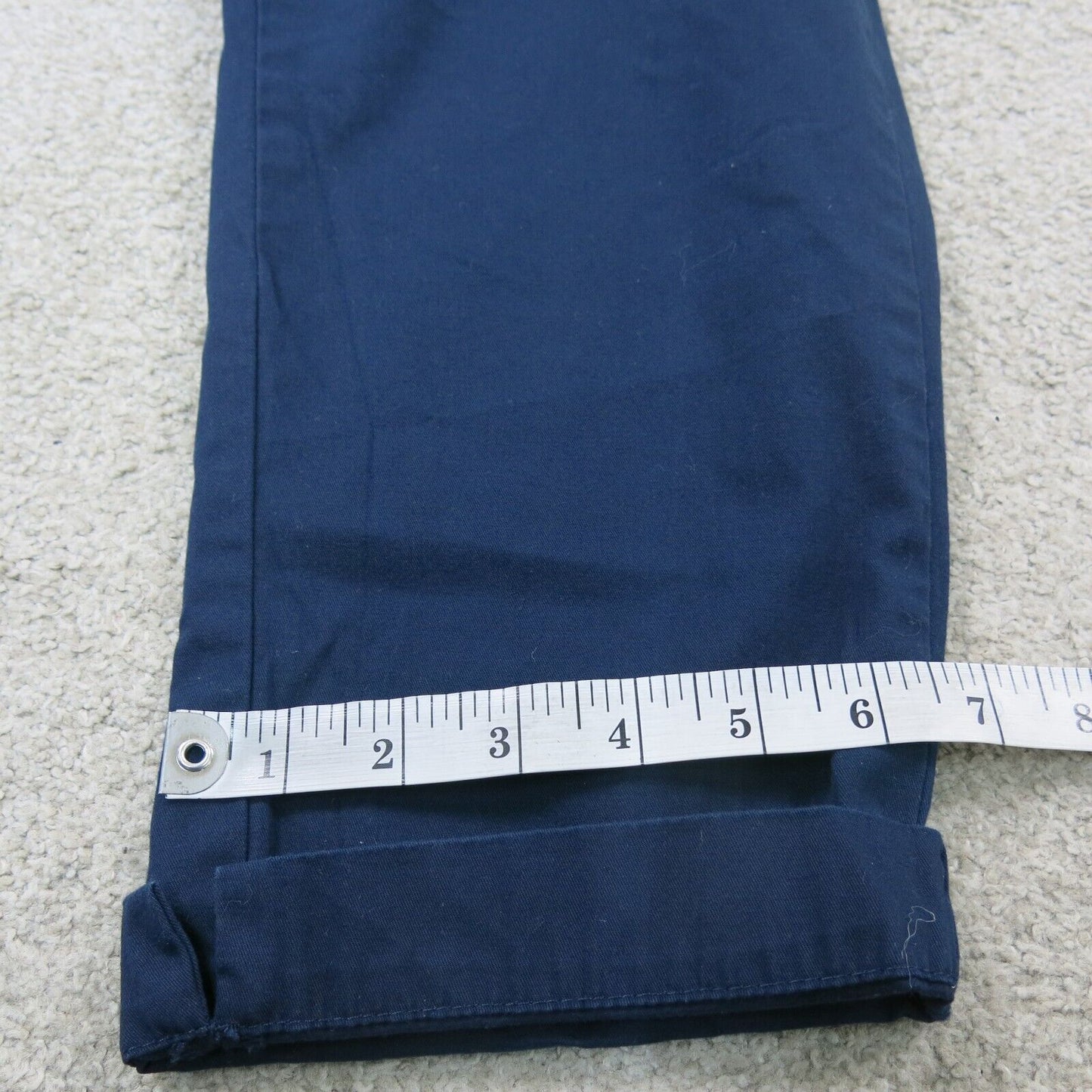 Ann Taylor Loft Womens Pant Original Crop Tapper Leg Mid Rise Pockets Blue SZ 8