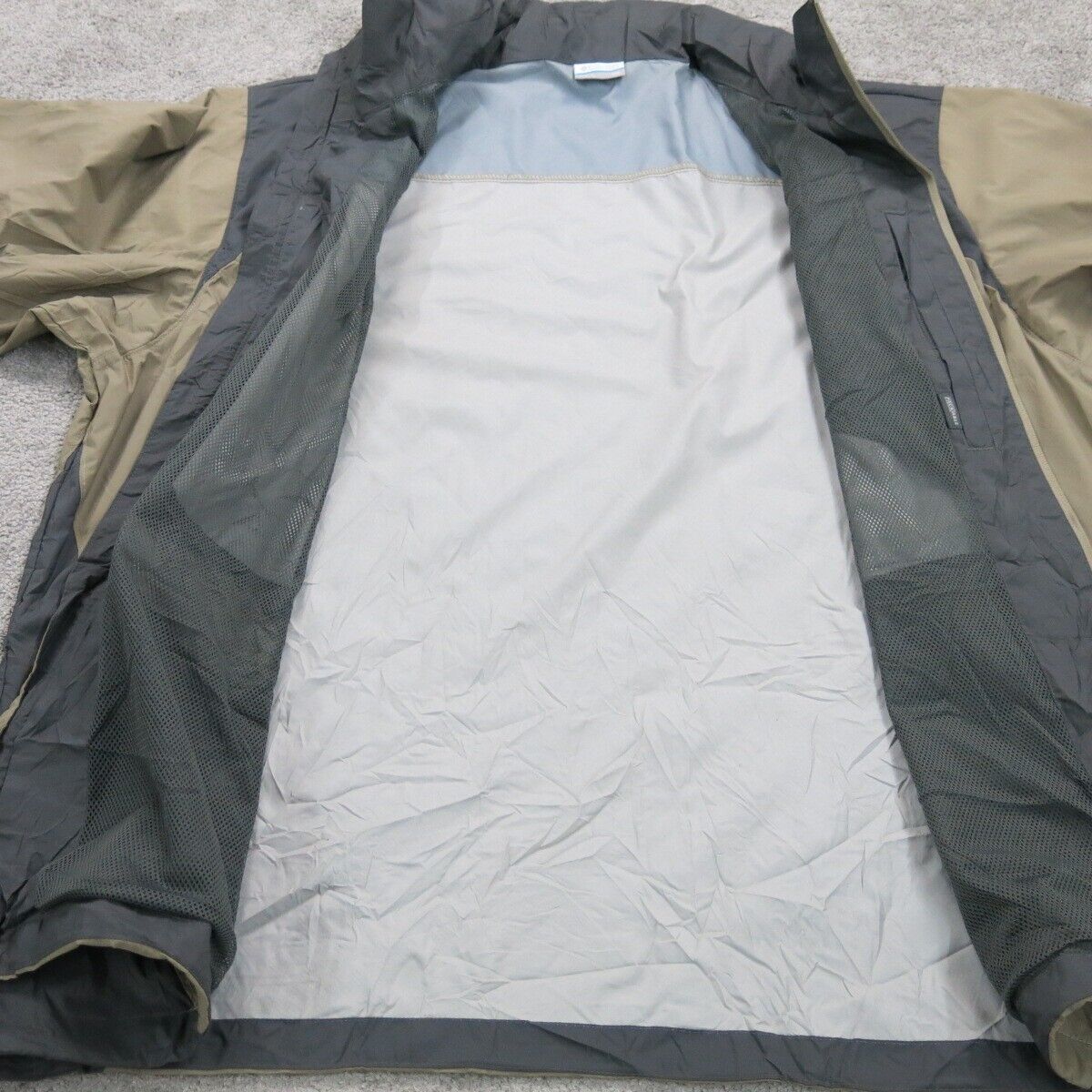 Columbia Mens Windbreaker Coat Jacket Full Zip Up Mock Neck Clay Beige Size XXL
