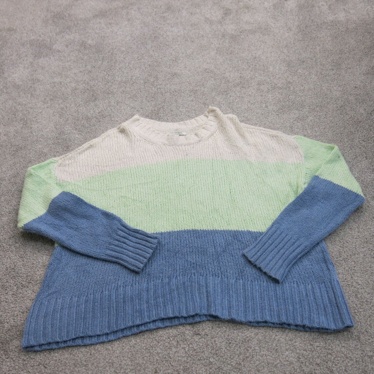 American Eagle Womens Pullover Sweater Crew Neck Long Sleeve Colorblock Size M