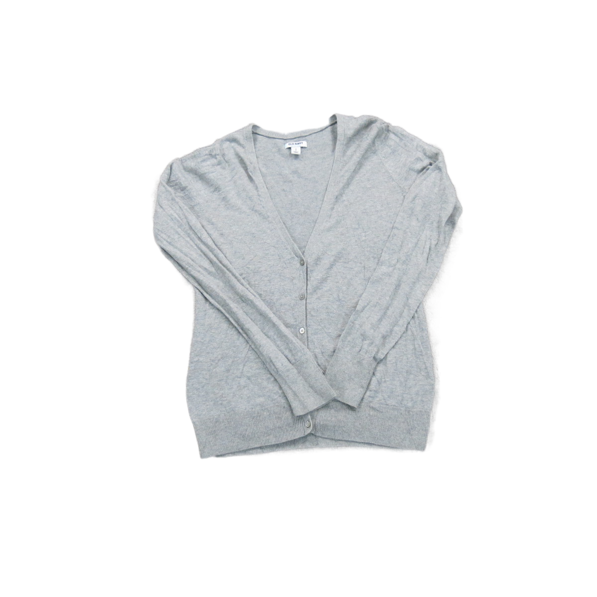 Old Navy Women Sweater Cardigan Front Button Long Sleeves Light Gray Size Small