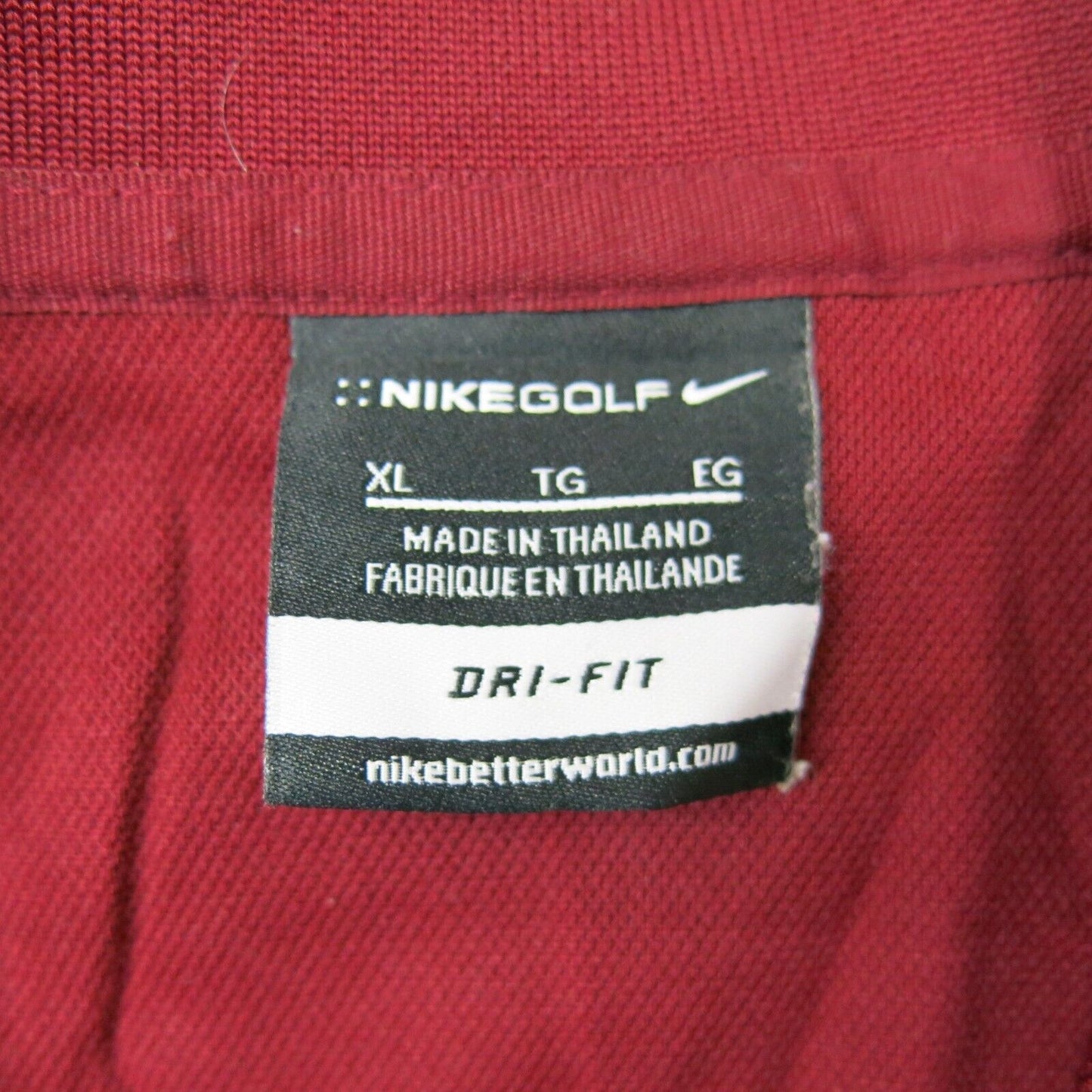 Nike Dri Fit Mens Golf Polo Shirt The Chemical Company Logo Solid Red Size XL