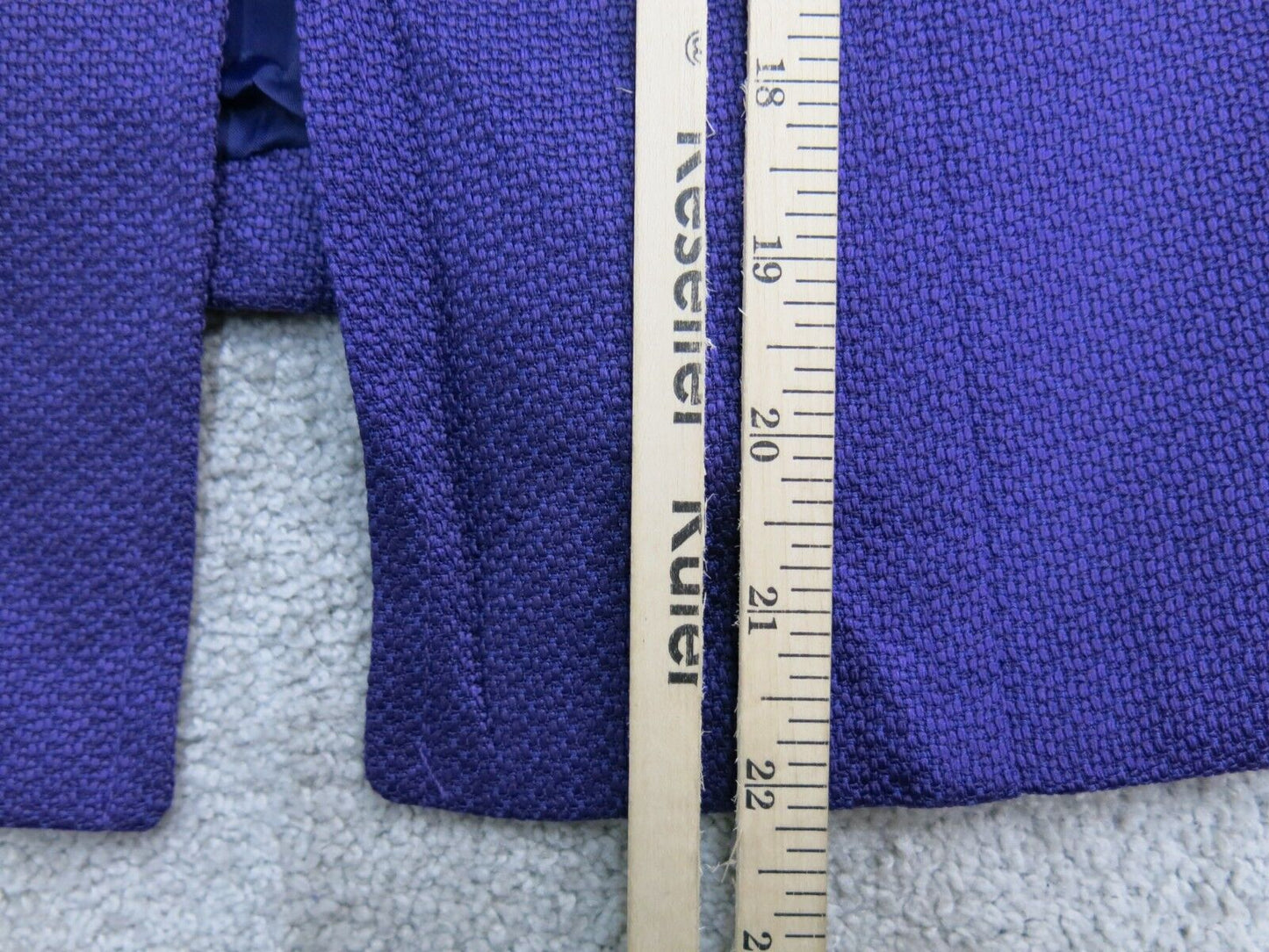 Tahari Womens Blazer Coat Open Front Long Sleeves Solid Dark Purple Size 8