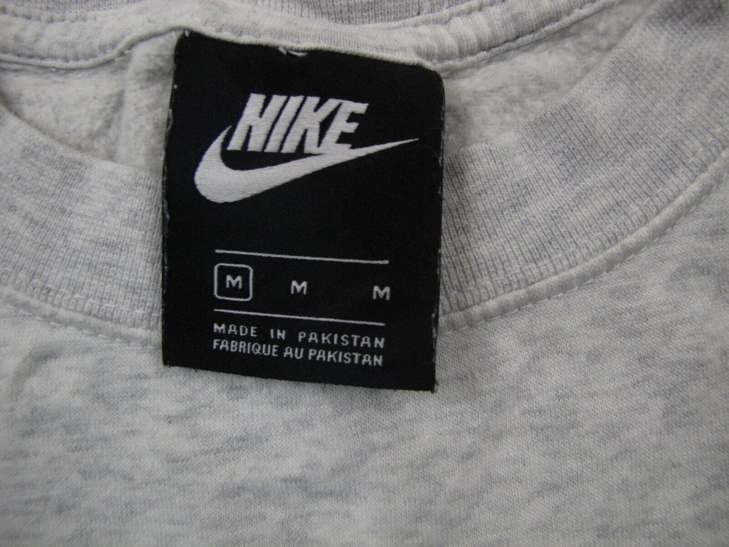 Nike Womens Pullover Sweater Long Sleeves Crew Neck Logo Heather Gray SZ Medium