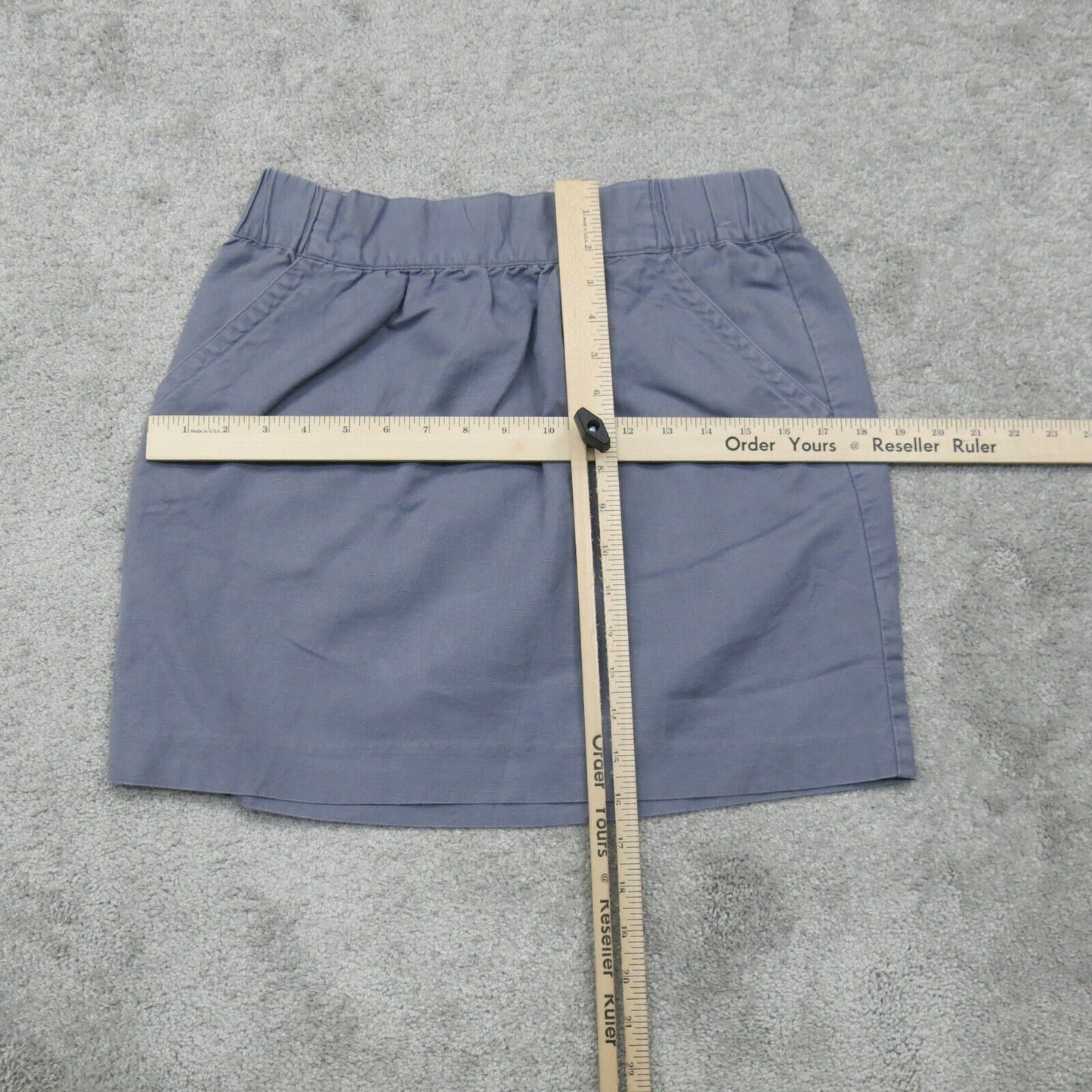 Banana Republic Womens Straight Pencil Skirt Elastic Waist Pockets Slate Blue 4