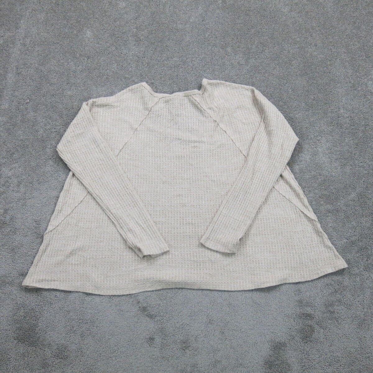 Forever 21 Women Sweater Pullover Knitted Long Sleeves V Neck Ivory Size Medium