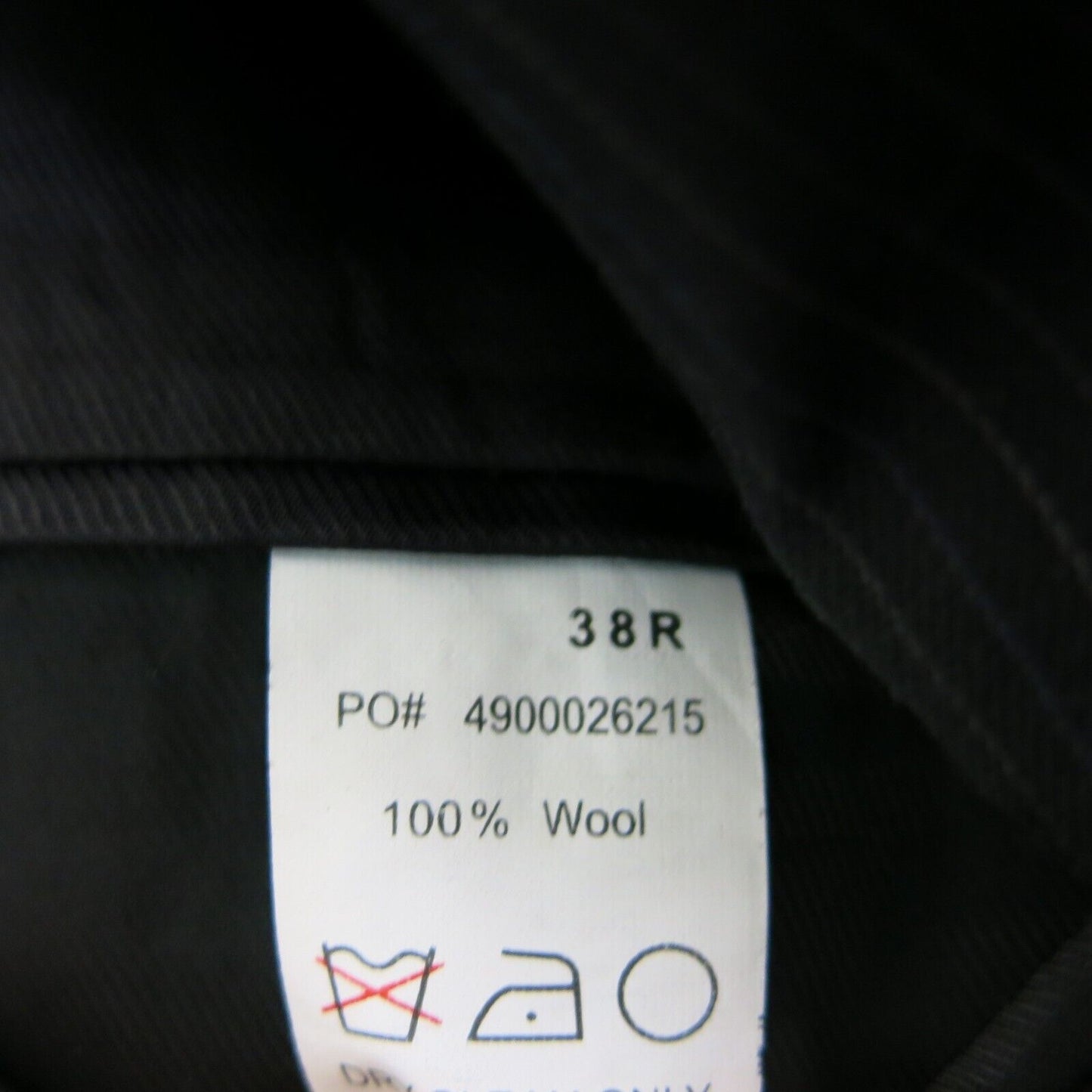 Calvin Klein Mens Striped Blazer Coat Single Breasted 100% Wool Black Size 38R