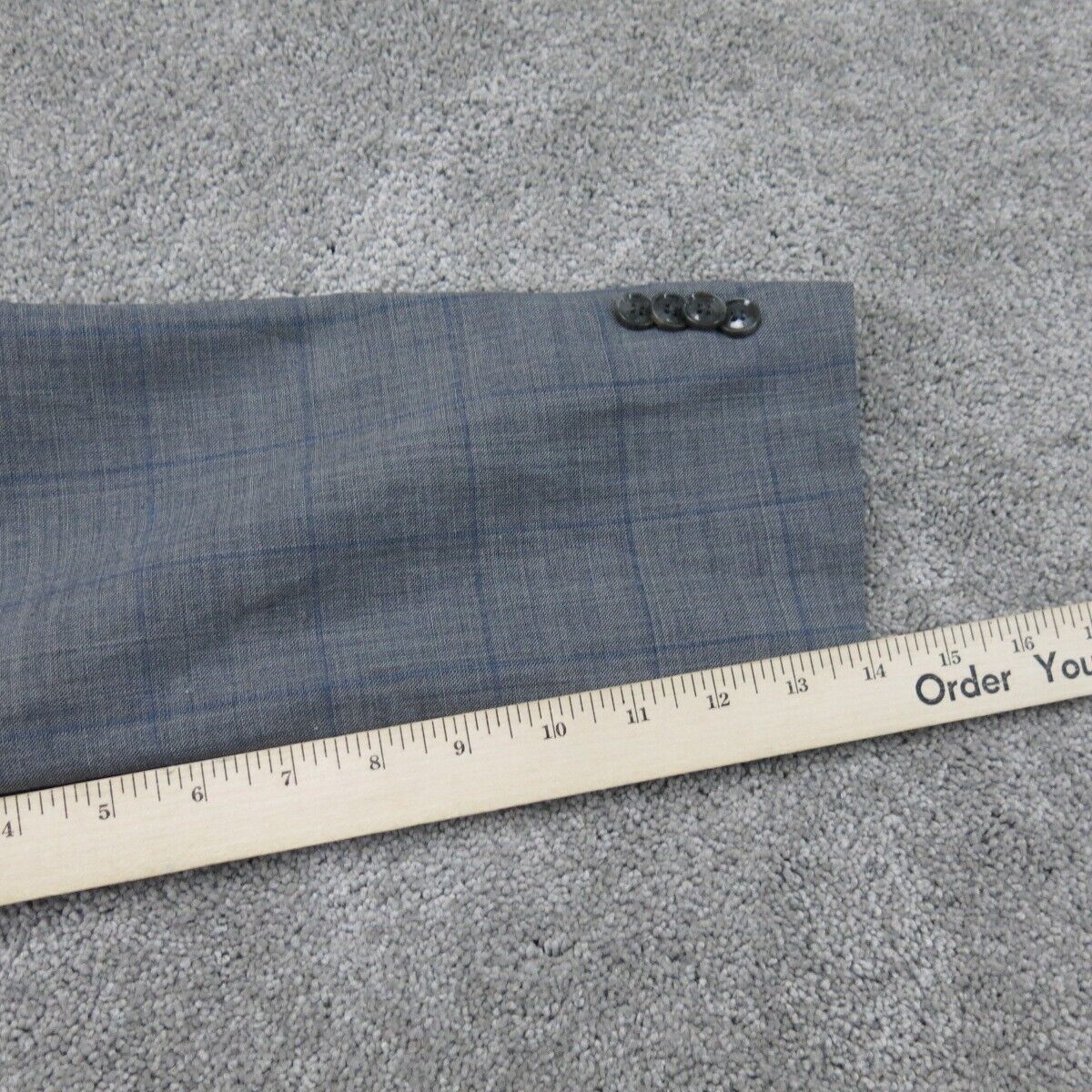 Vintage Mens Blazer Coat Single Breasted Long Sleeves Pockets Gray Size 40S