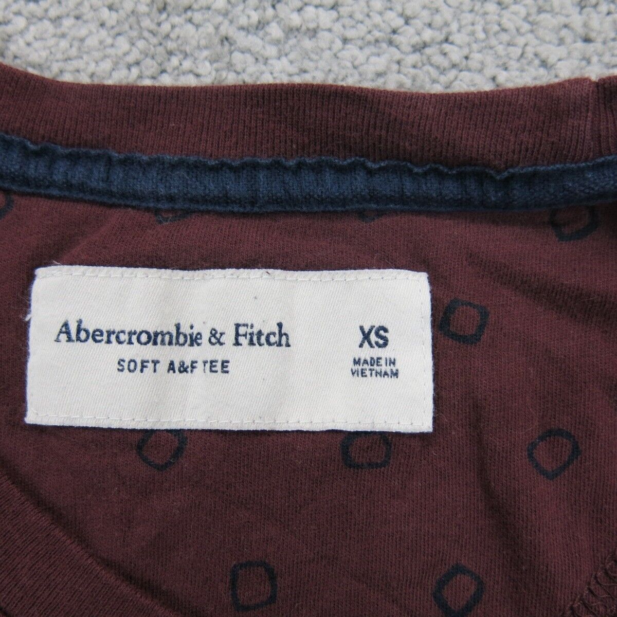 Abercrombie & Fitch Womens T Shirt Top Crew Neck Short Sleeve Maroon Size XS