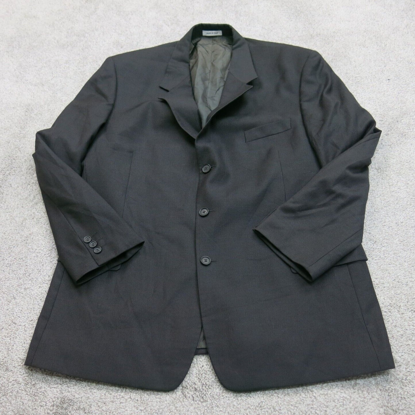 Dillard's Mens Blazer Coat Jacket Collard 100% Wool Long Sleeves Black Size 4