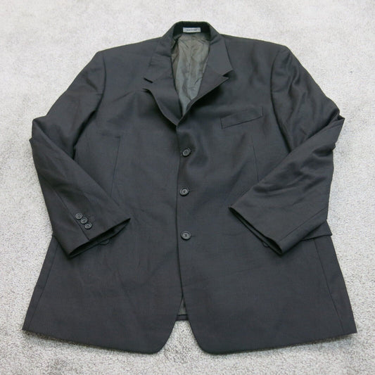 Dillard's Mens Blazer Coat Jacket Collard 100% Wool Long Sleeves Black Size 4
