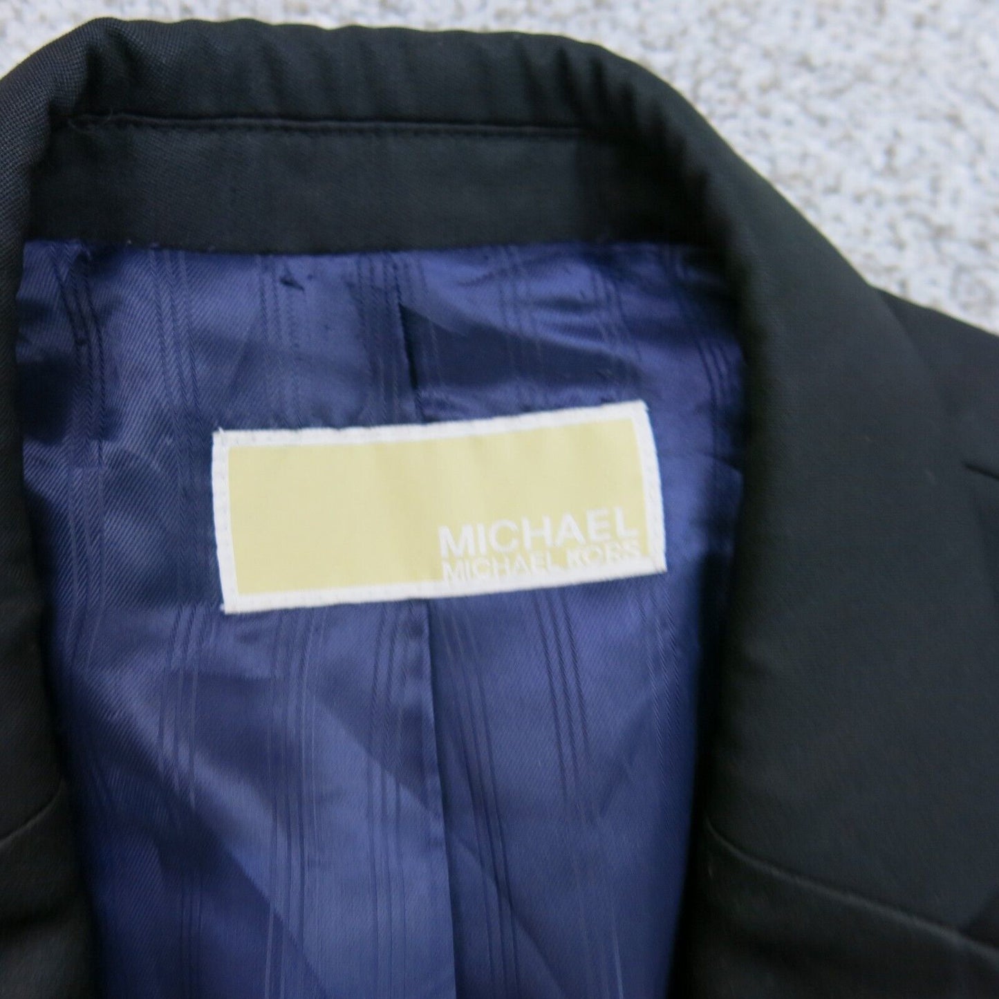 Michael Kors Mens Blazer Coat Collard Long Sleeves 100% Wool Black Size 40L