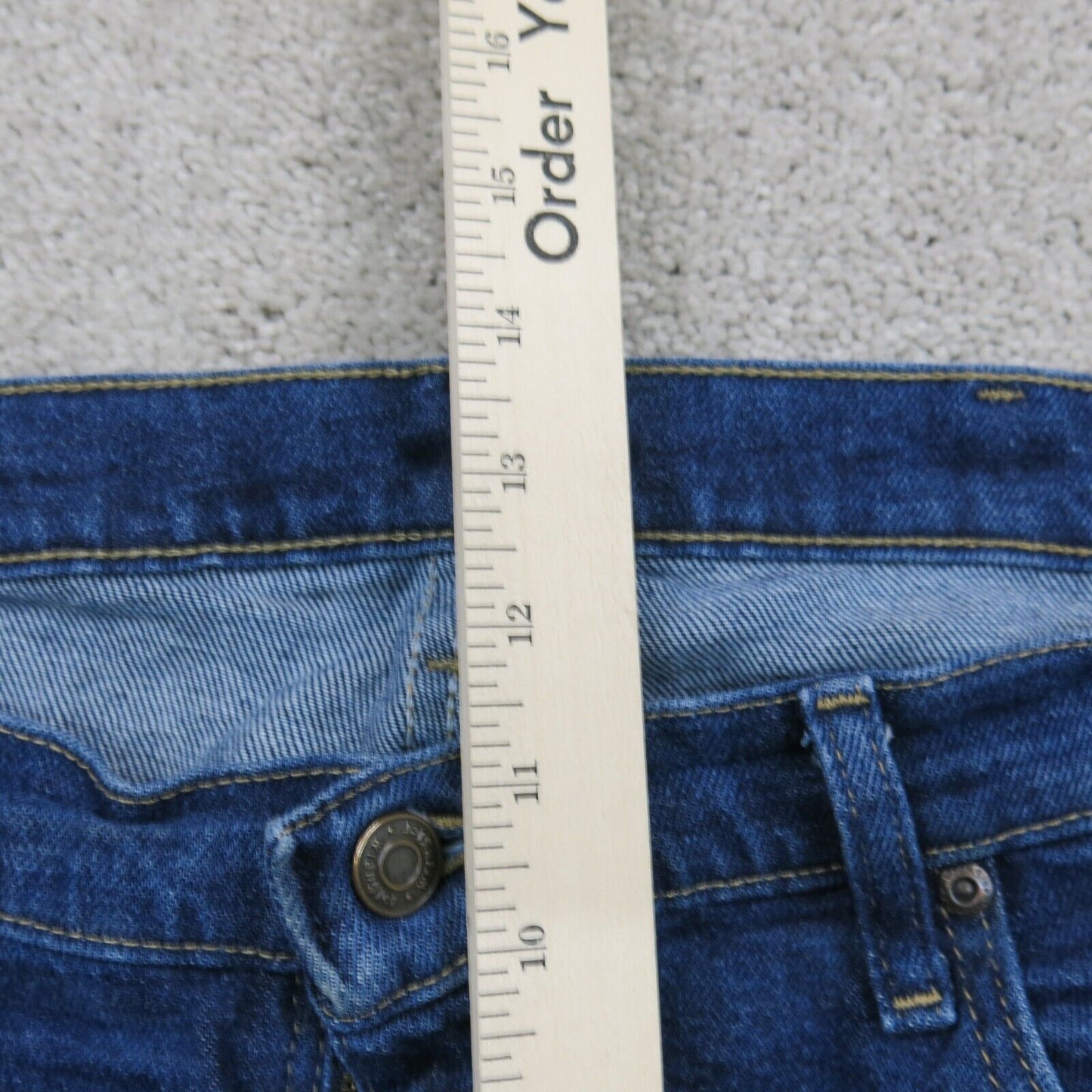 Wrangler Mens Jeans Straight Leg Denim Mid Rise 5 Pockets Blue Size W36XL32