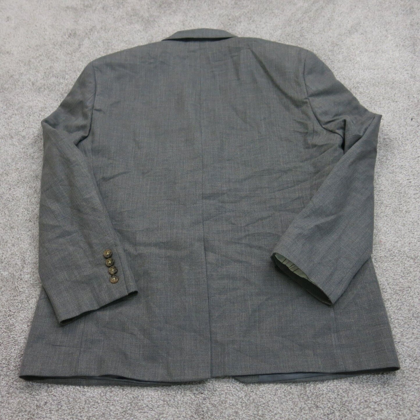 Lauren Ralph Lauren Mens Blazer Jacket Front Button Long Sleeves Gray Size 43R