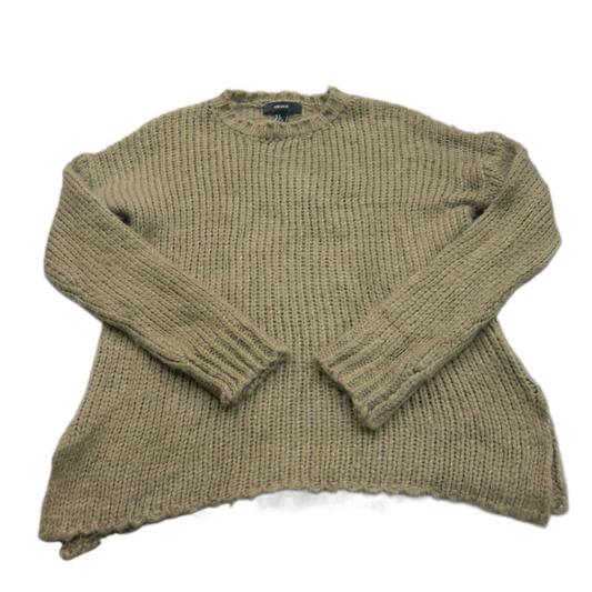 Forever 21 Women Crew Neck Knitted Sweater Long Sleeve Side Slit Khakis SZ Small