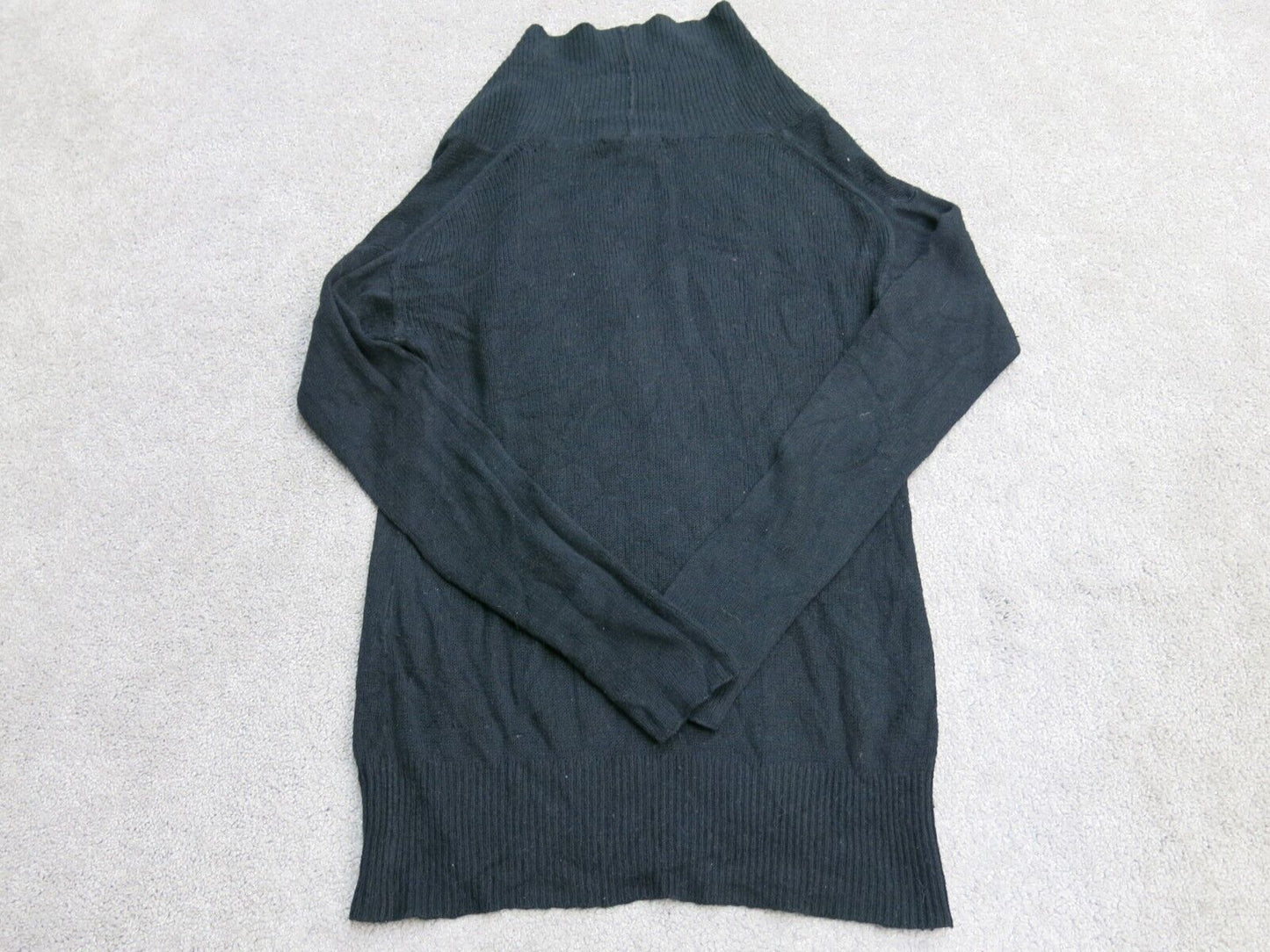 Banana Republic Women Pullover Sweater Knitted Shawl Neck Long Sleeve Black XS