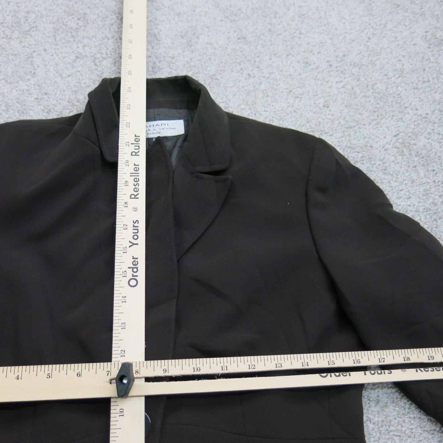 Tahari Arthur S.Levine Womens Blazer Coat One Button Long Sleeve Black Size 6