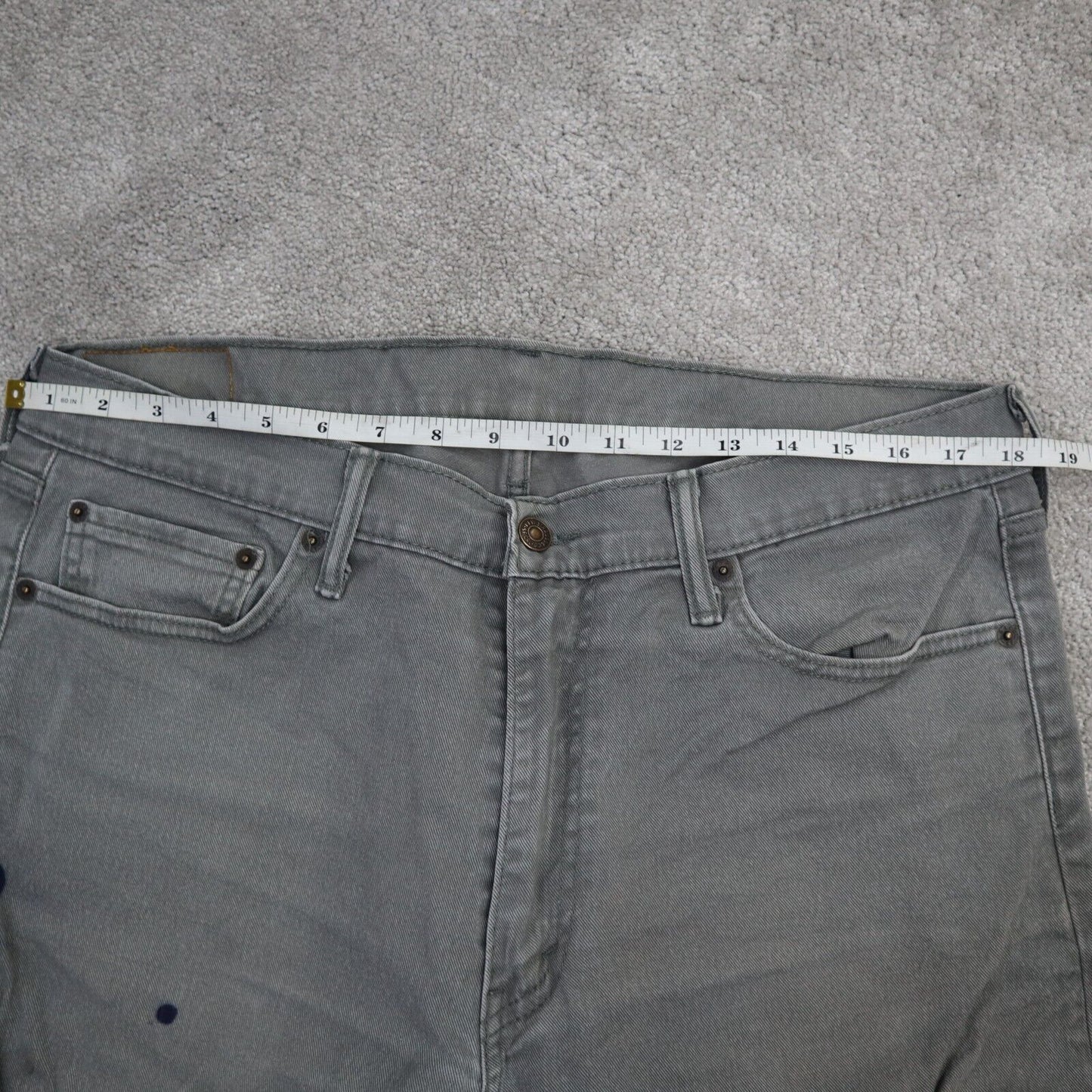 Levi's 513 Jeans Men's Size 36 Charcoal Stretch Regular Straight Denim Jeans