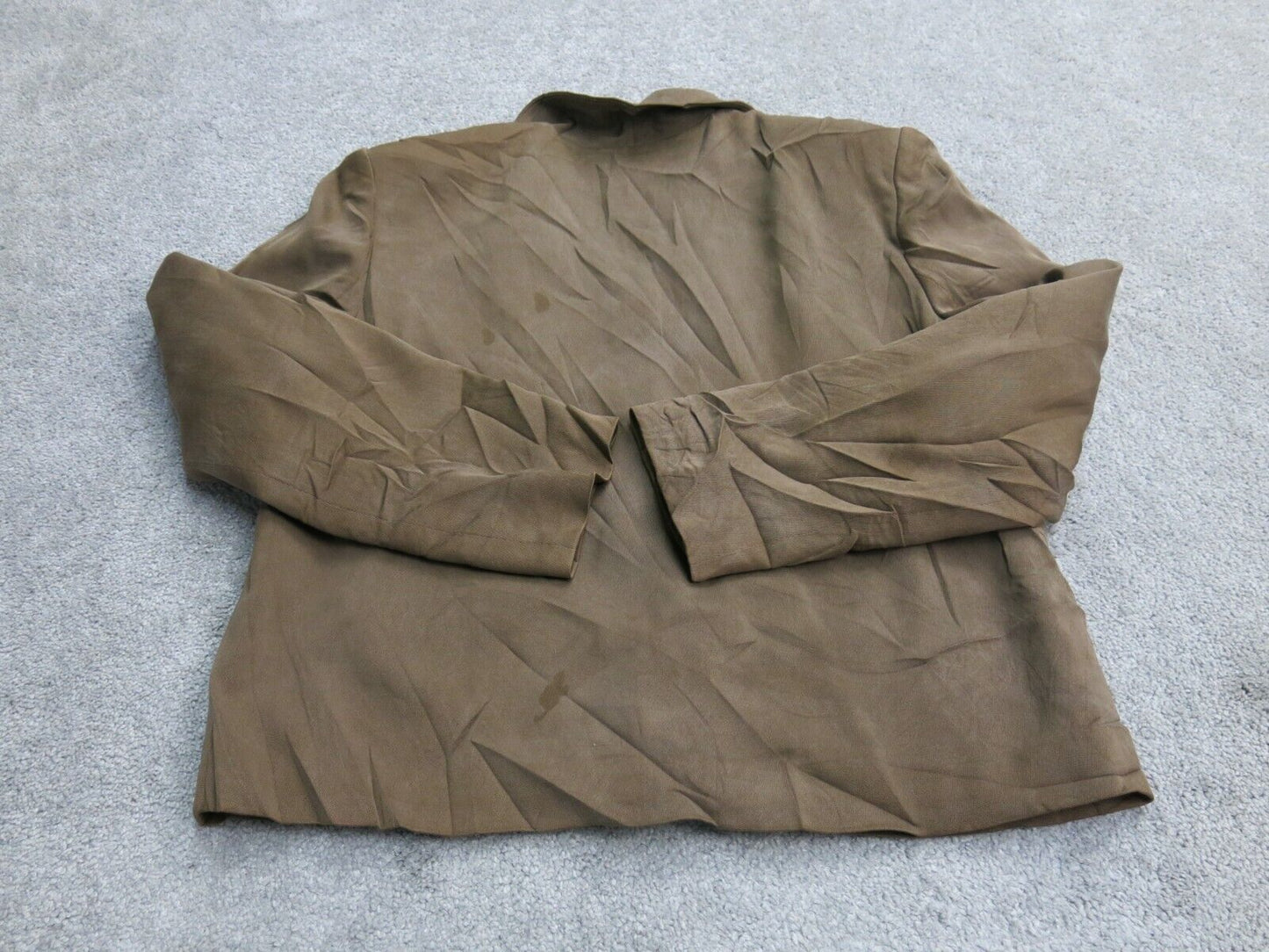 Talbots Womens Blazer Coat Single Breasted Pure Silk Long Sleeves Brown Tan 10
