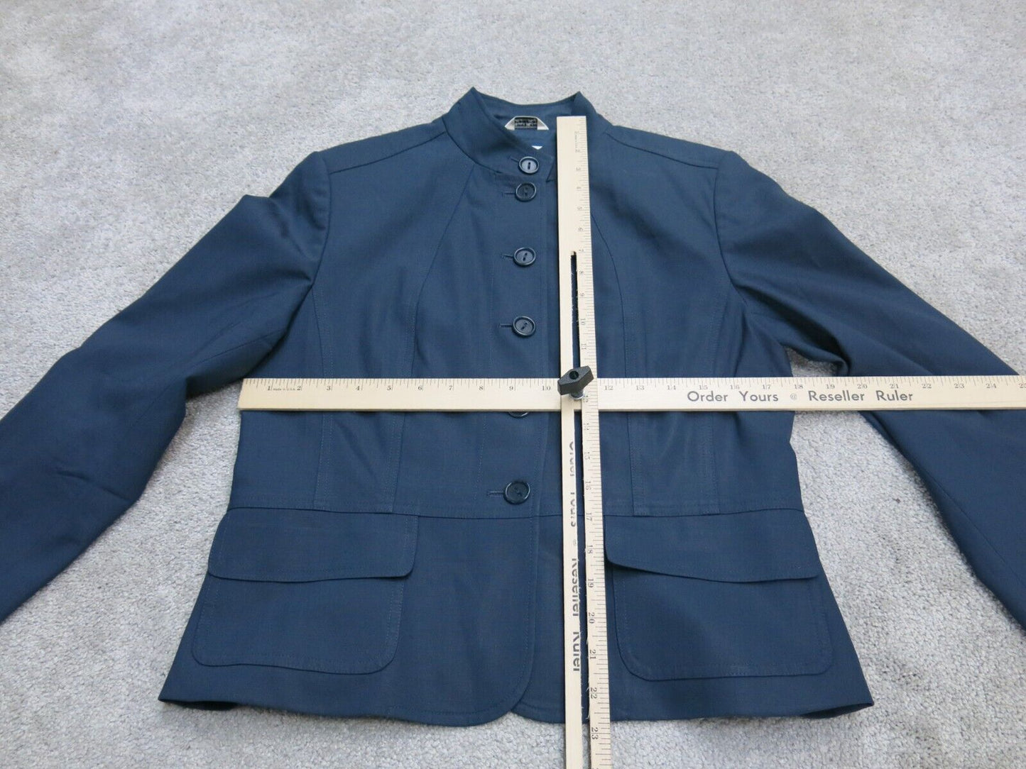 Talbots Mens Jacket Coat Font Button Long Sleeves Pockets  Navy Blue Size 8