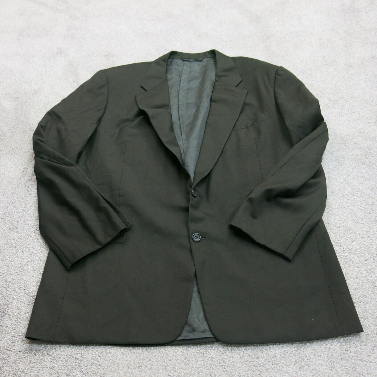 Hickey Freeman Mens Blazer Coat Single Breasted Long Sleeves Black Size 46L