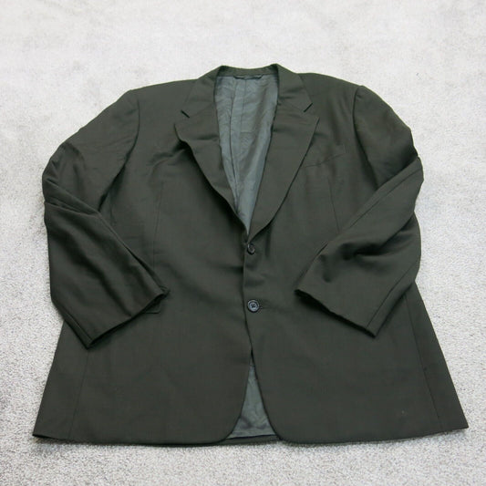 Hickey Freeman Mens Blazer Coat Single Breasted Long Sleeves Black Size 46L