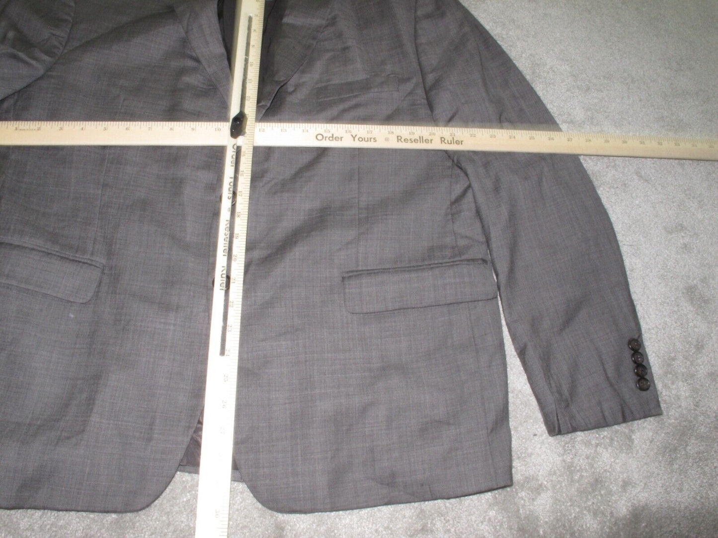 Lauren Ralph Lauren Mens Blazer Coat Single Breasted Long Sleeves Gray Size ?