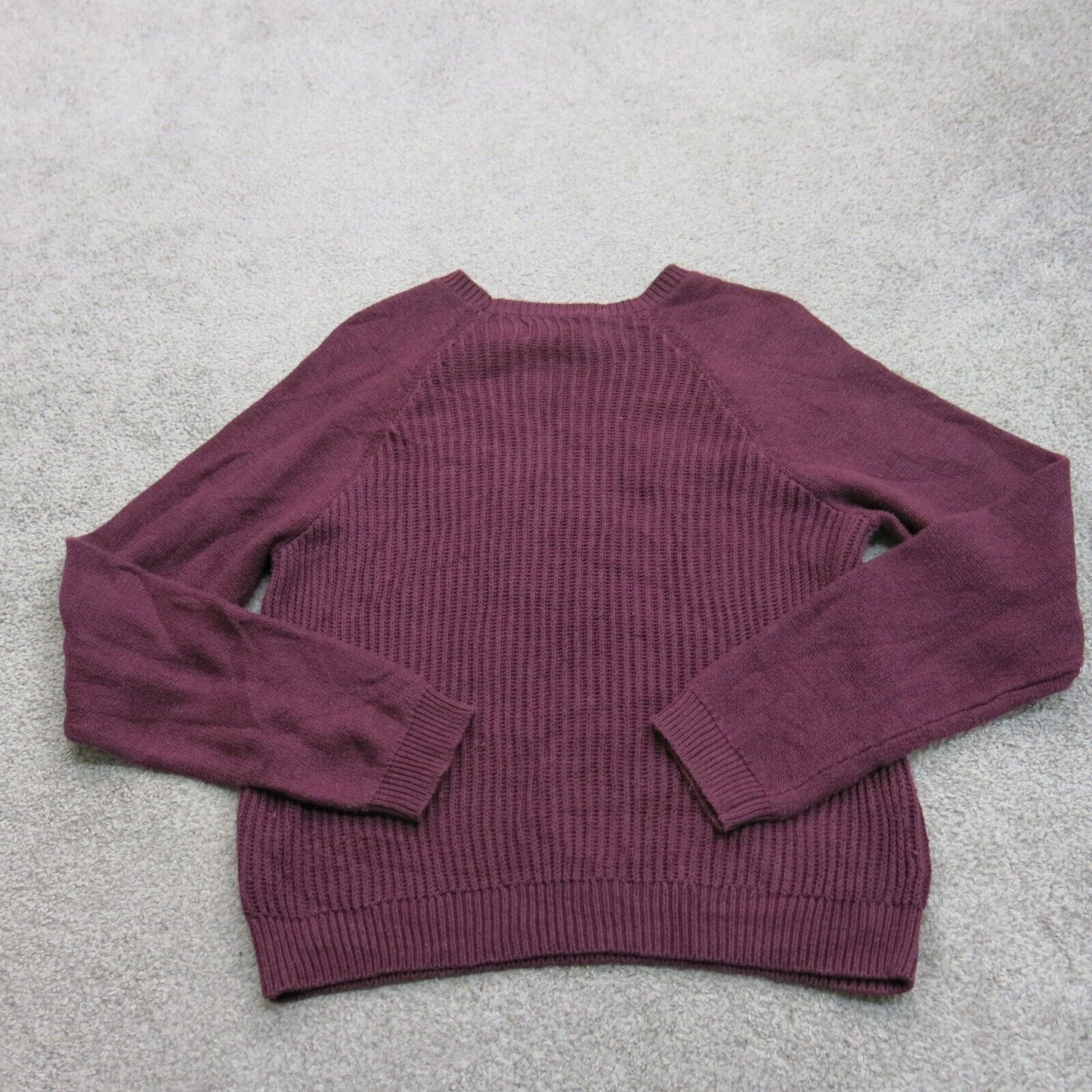 Aeropostale Womens Knitted Sweater Long Sleeve Round Neck Maroon Size Large