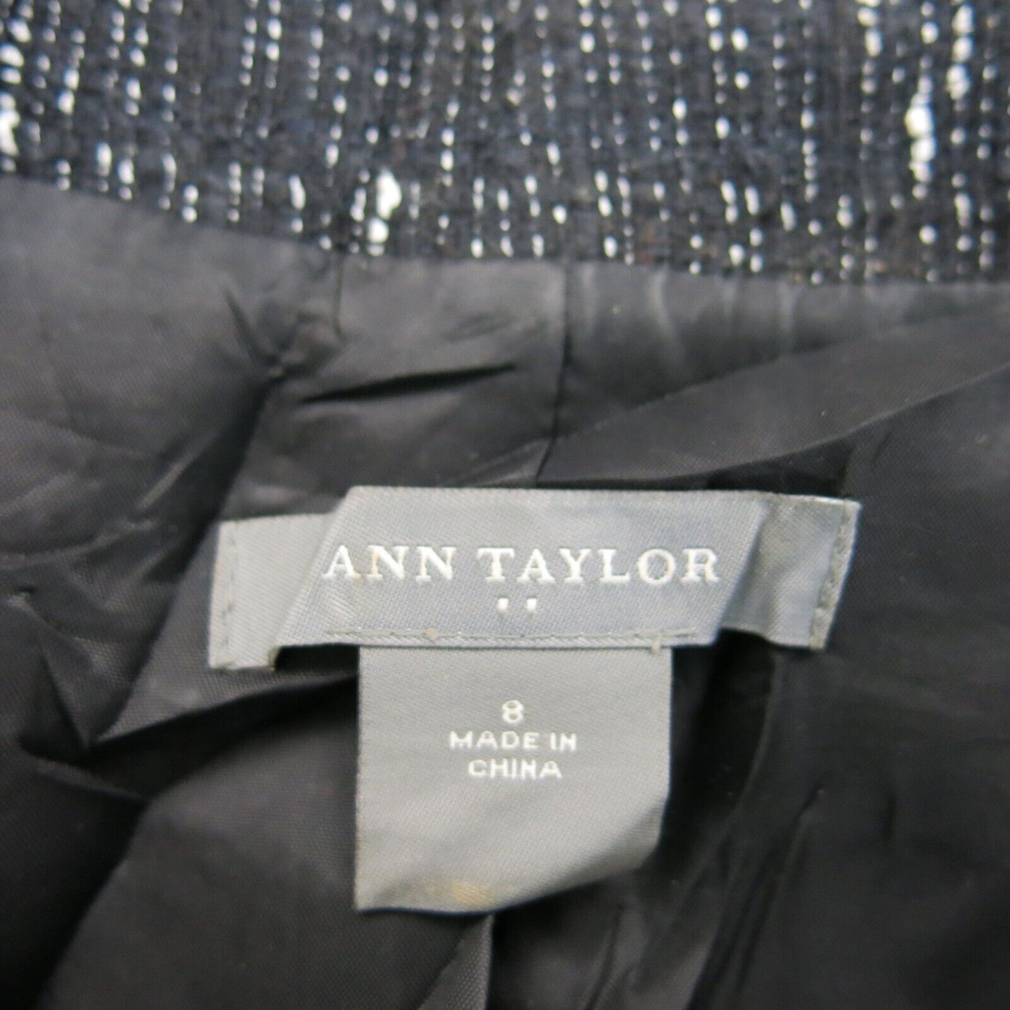 Ann Taylor Womens Blazer Coat Long Sleeve Single Breasted Pocket Black Size 8
