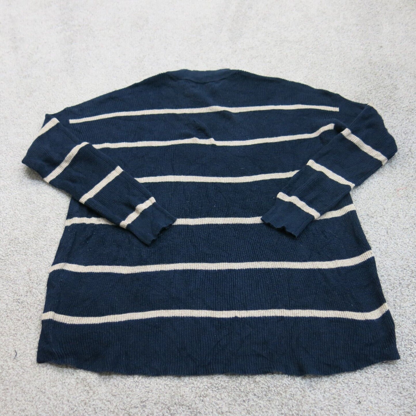 American Eagle Womens Pullover Sweater Jegging Fit Crew Neck Striped Blue Small