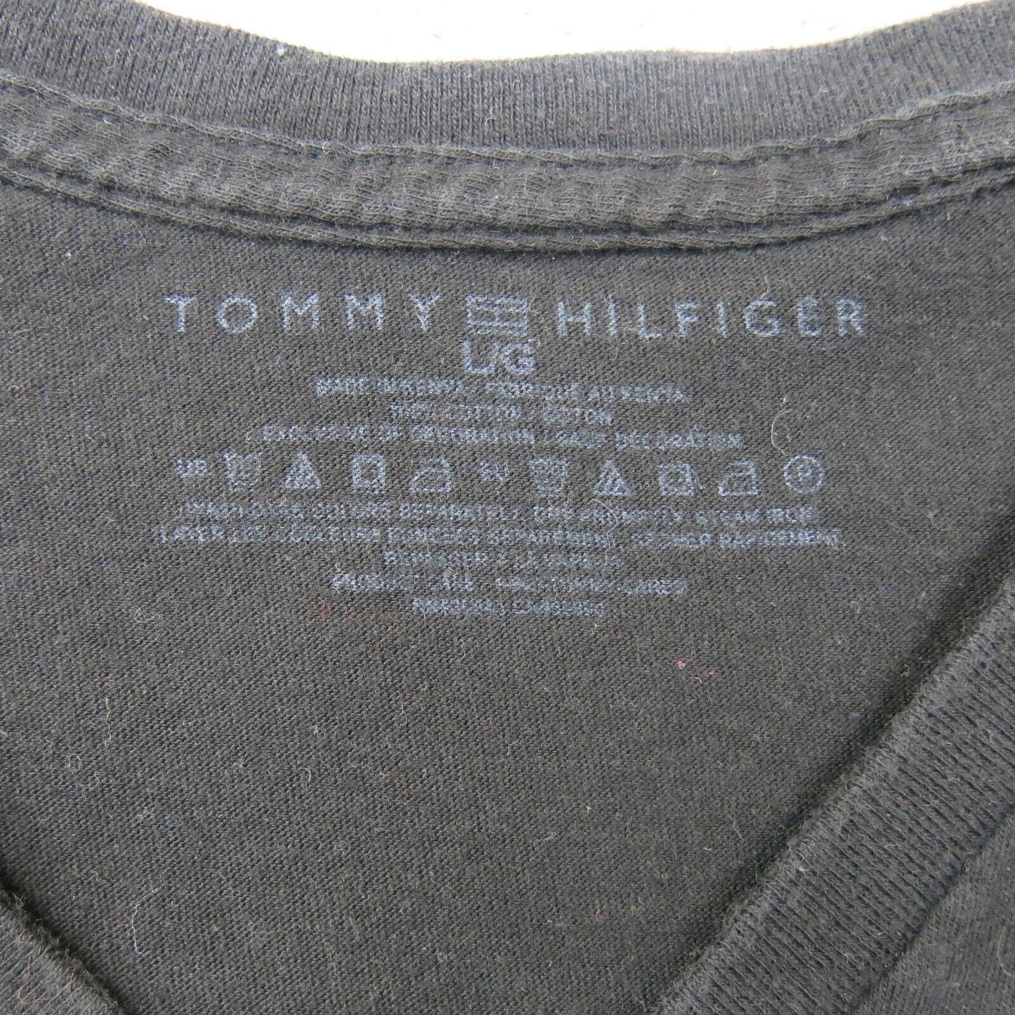 Tommy Hilfiger Mens Crew Neck T Shirt Short Sleeves 100% Cotton Black Size Large