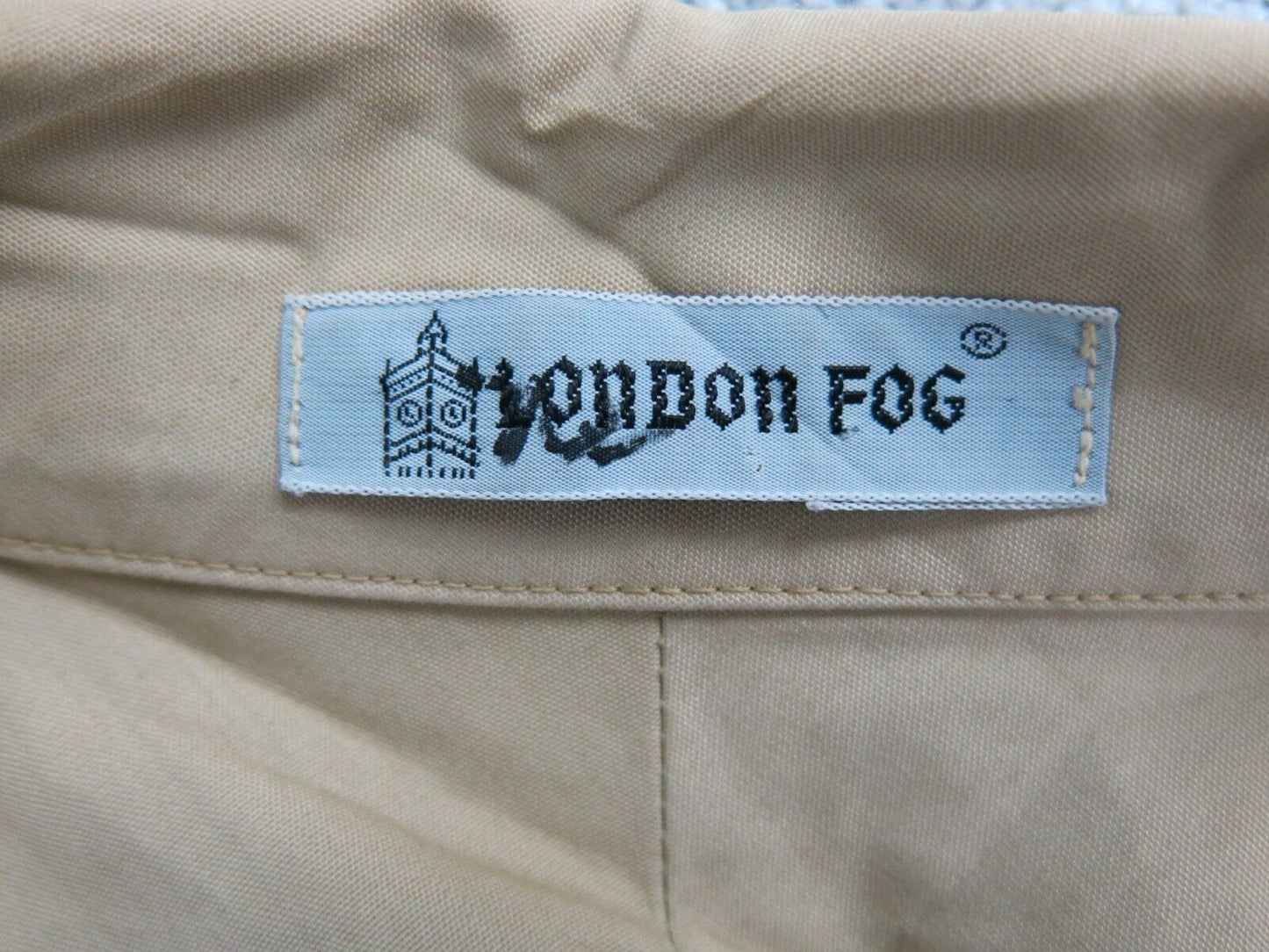 London Fog Mens Basic Jacket Full Zip Up Long Sleeves Beige Size 48 Extra Long