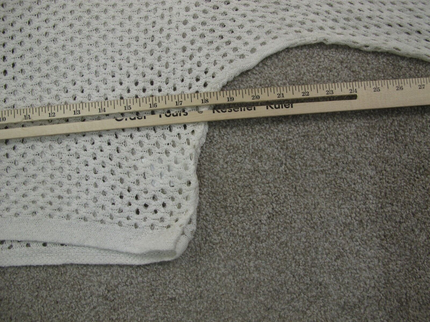 Express Women Pullover Sweater Crop Eyelet Knitted Long Sleeves White Size Small