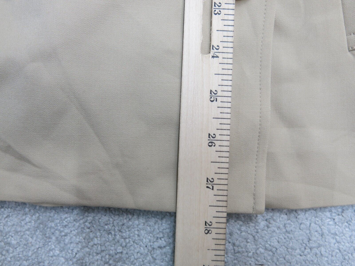 Talbots Mens Trench Coat Front Button Long Sleeves Collar Pockets Beige Size 8