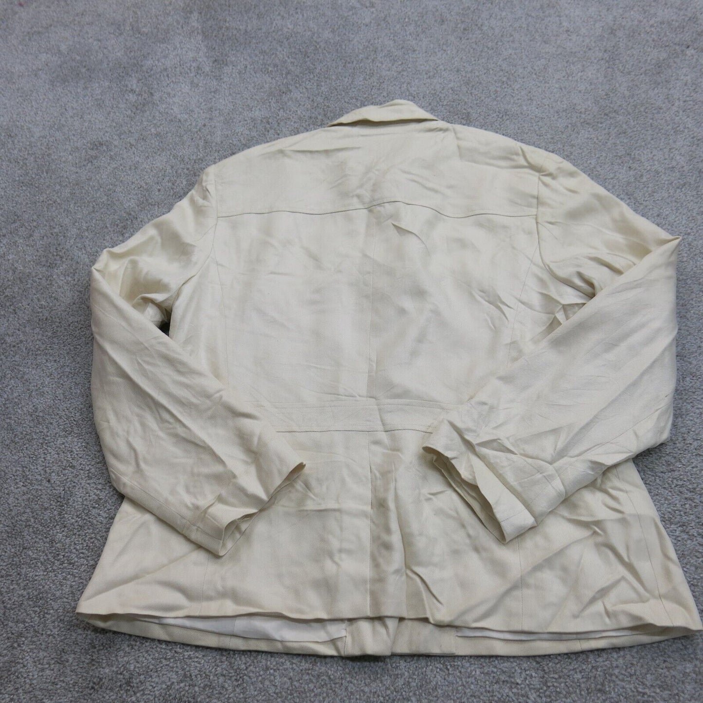 Talbots Womens Button Up Jackets Long Sleeve Collared Pockets Beige Size 16