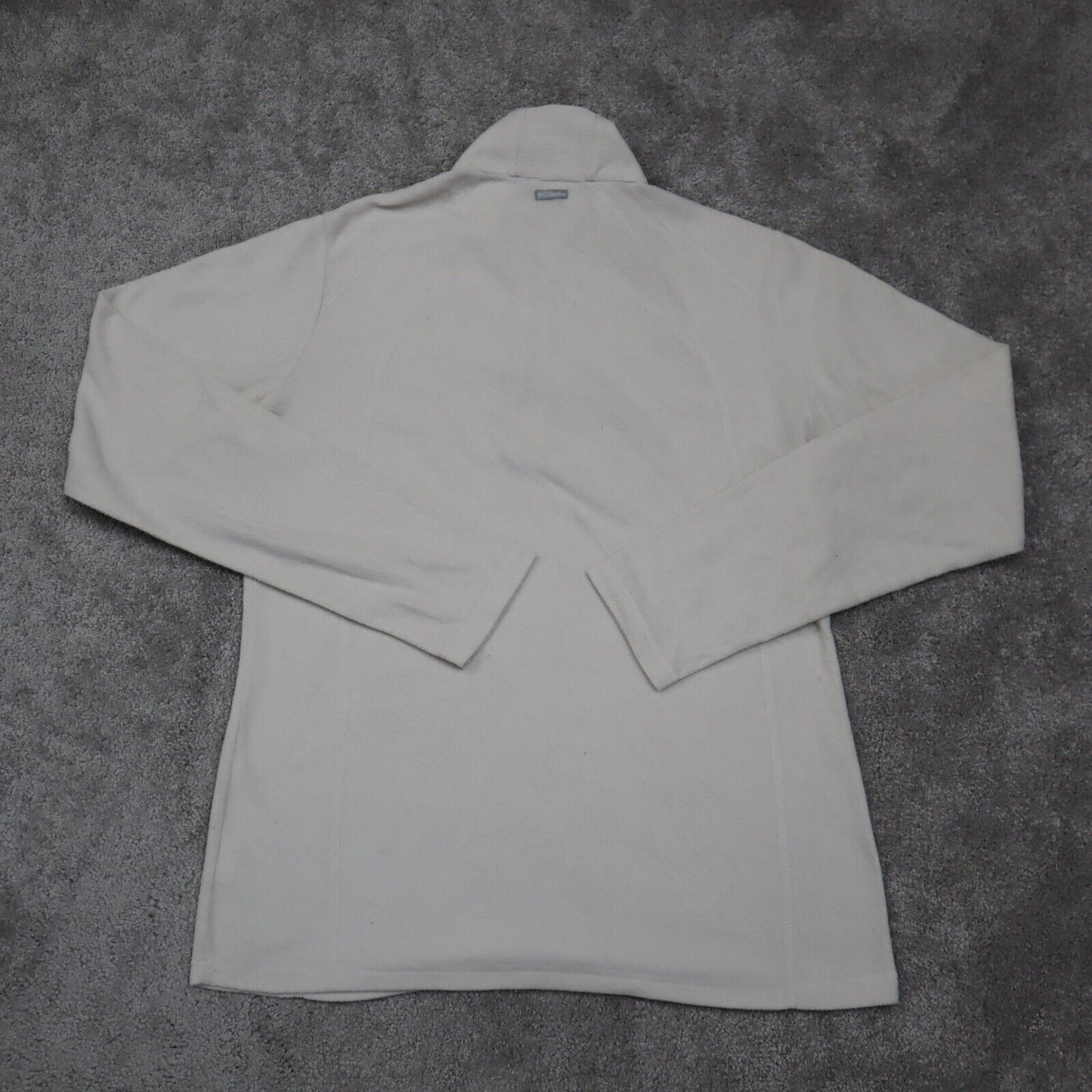Columbia Mens 14 Zip Up Sweatshirt Long Sleeves Mock Neck White Size Medium