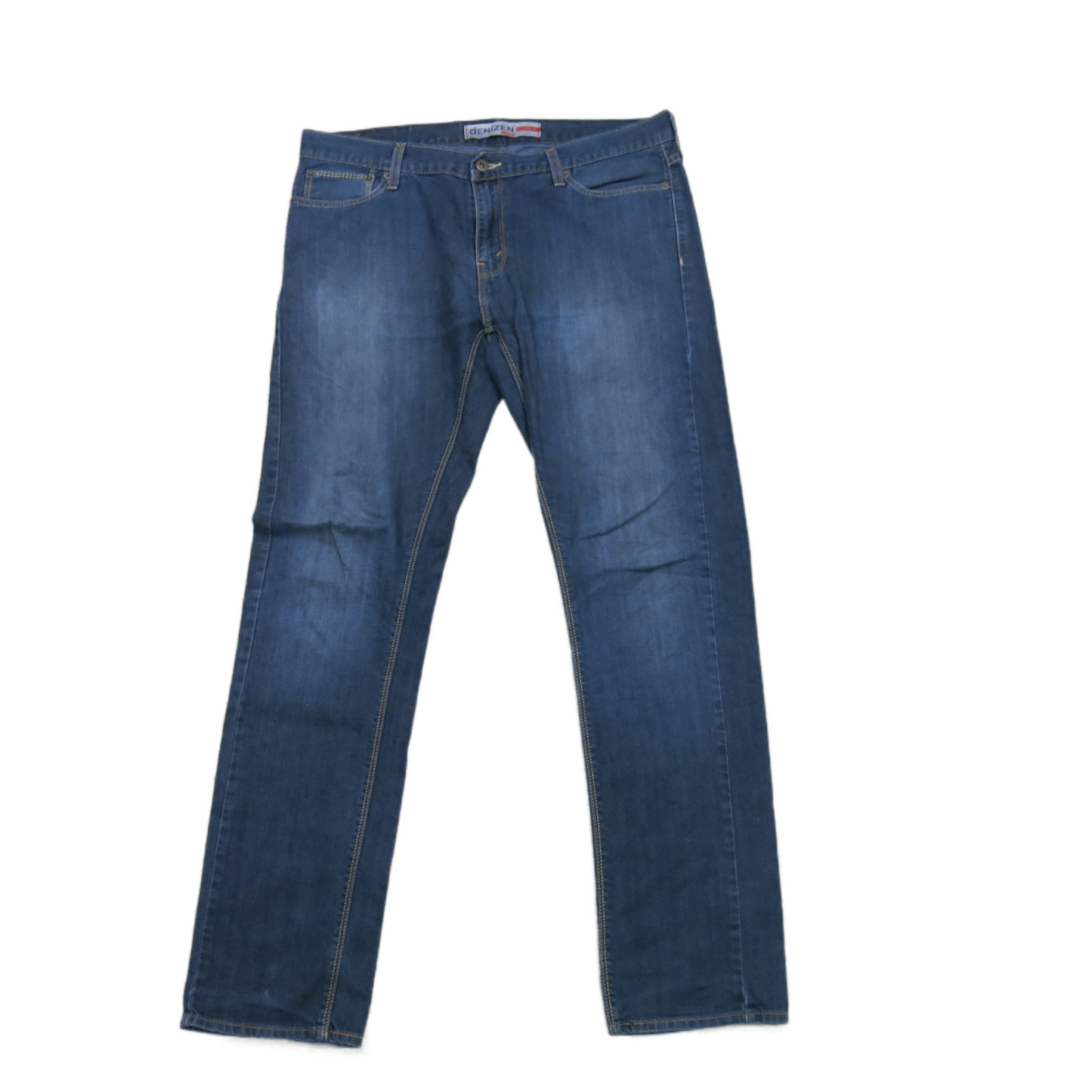 Denizen Mens Jeans Straight Leg 100%Cotton Mid Rise Five Pockets Blue W36XL34