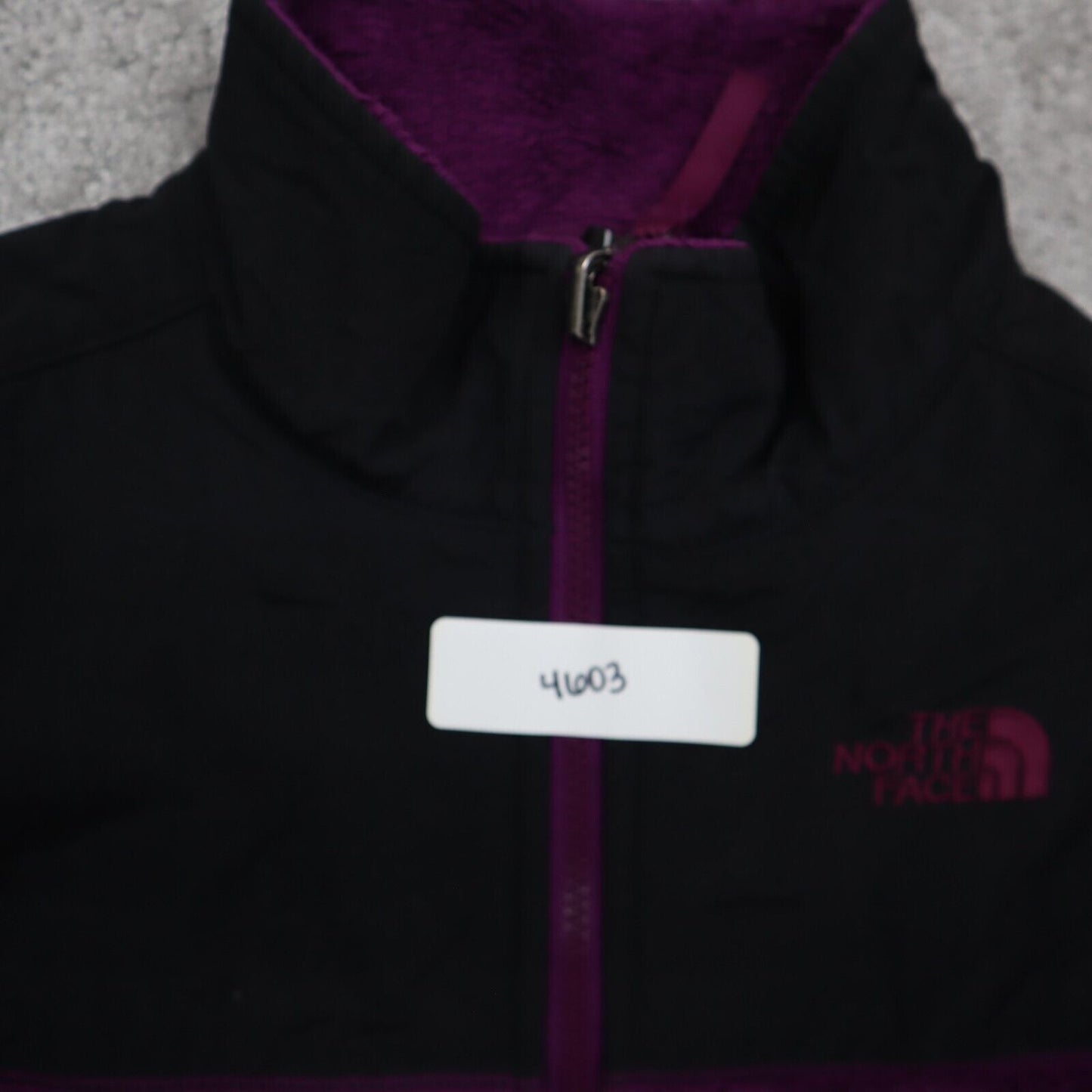 The North Face Youth Girls Denali Fleece Jacket Full Zip Purple Black Size Large