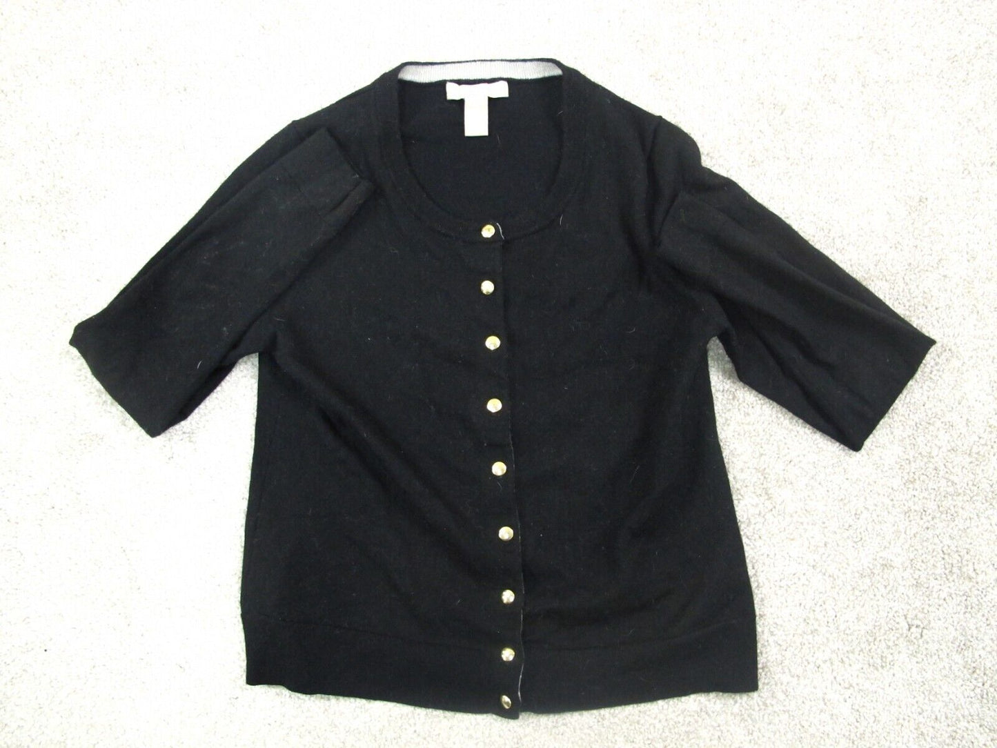 Banana Republic Womens Cardigan Sweater Knitted Long Sleeve Black Size Medium