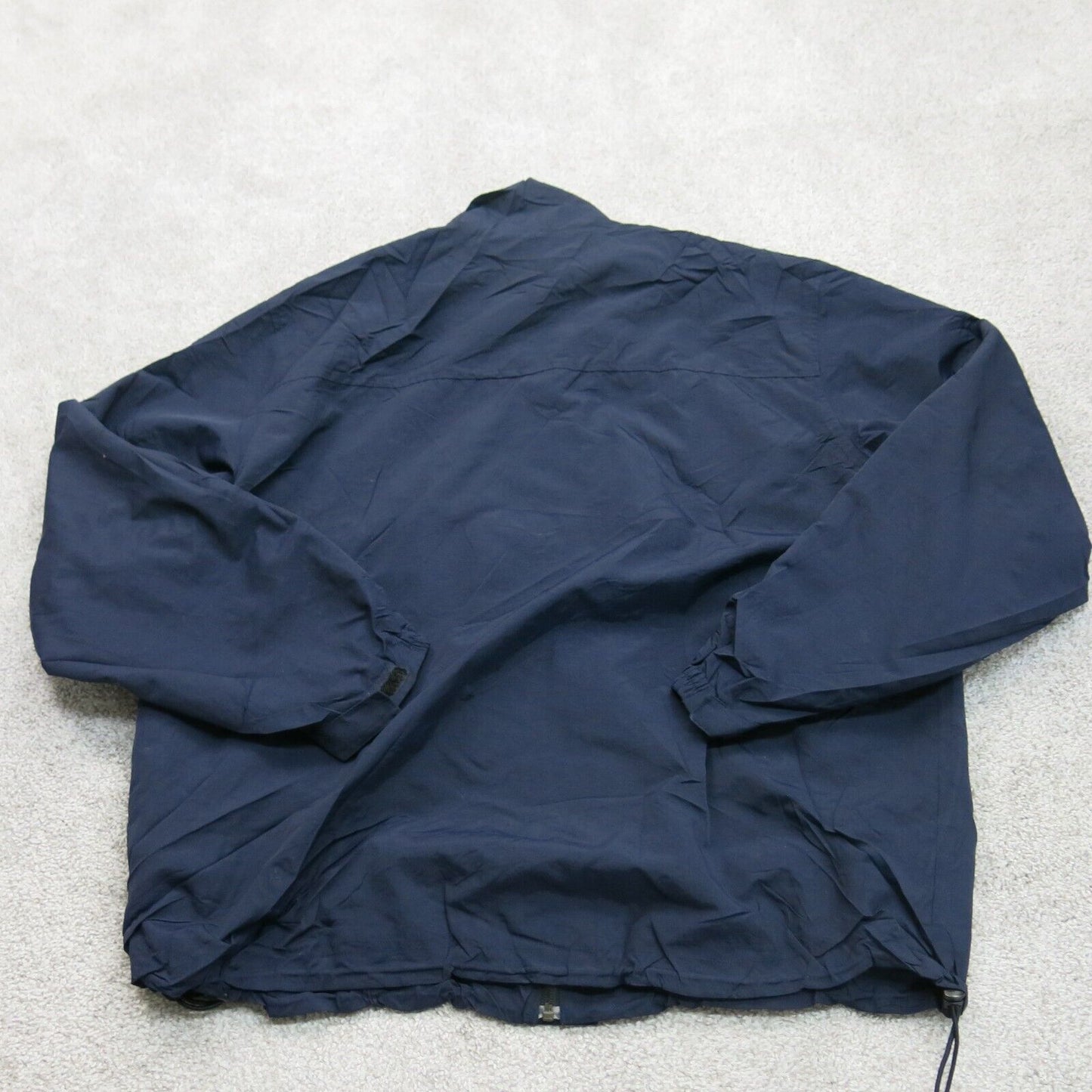 Lands End Womens Insulated Jacket Full Zip Up Mock Neck DEA Logo Dark Blue SZ XL